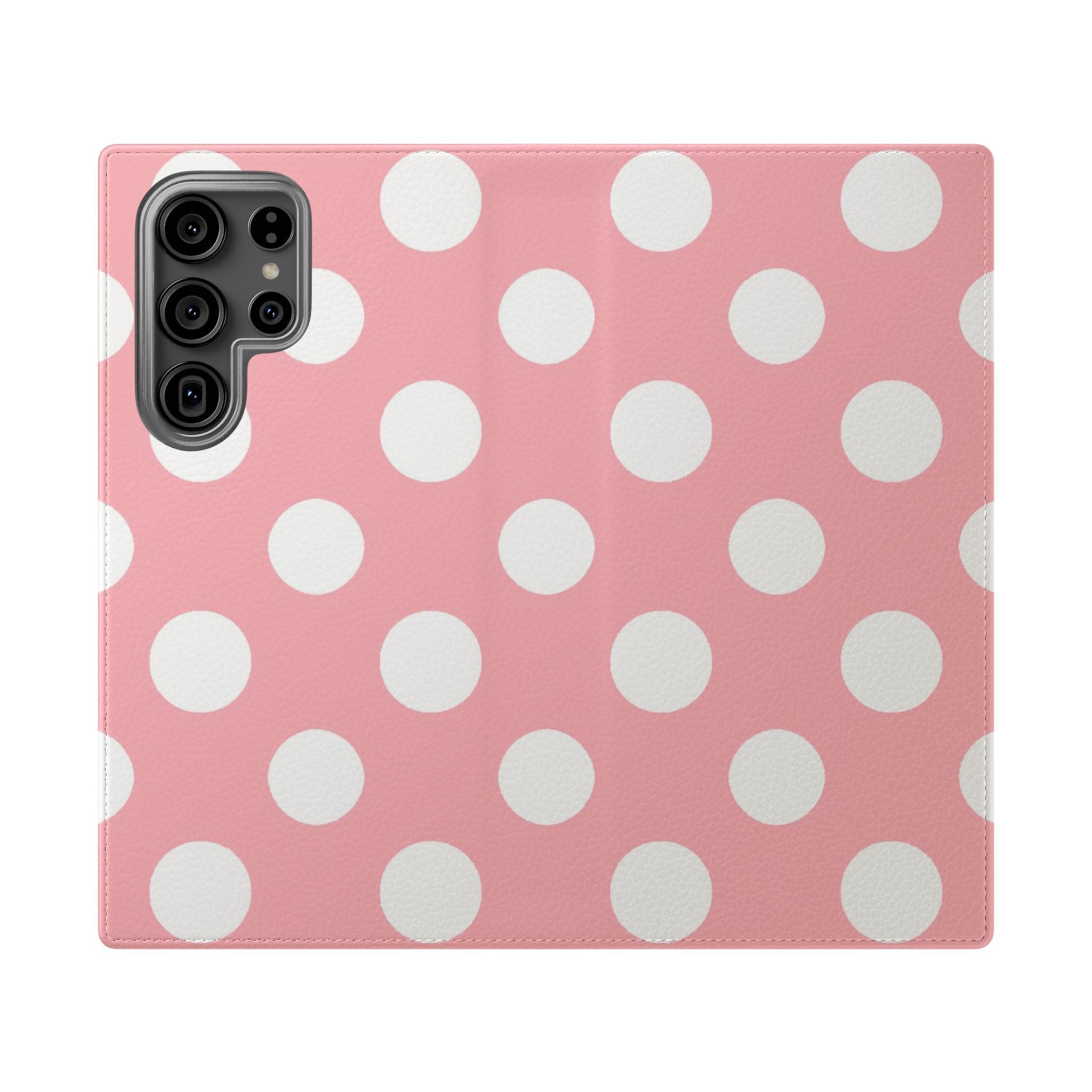 Pink Polka Dot Flip Cases, Artsulli - Art is Long, Life is Short, Phone Case, Size, Samsung Galaxy S23 Ultra, , , , , 68139343023793388621