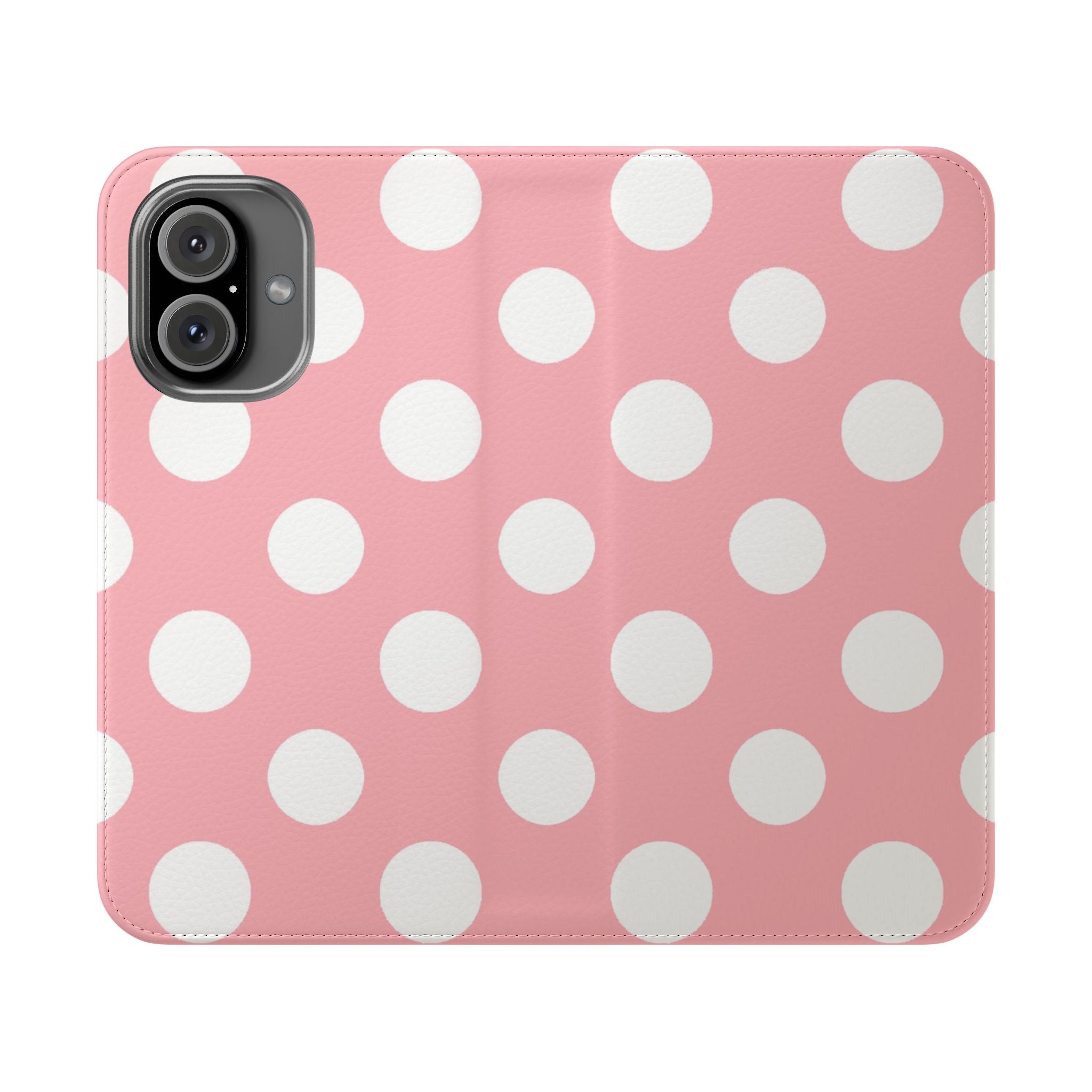 Pink Polka Dot Flip Cases, Artsulli - Art is Long, Life is Short, Phone Case, Size, iPhone 16, , , , , 16685240585795018705