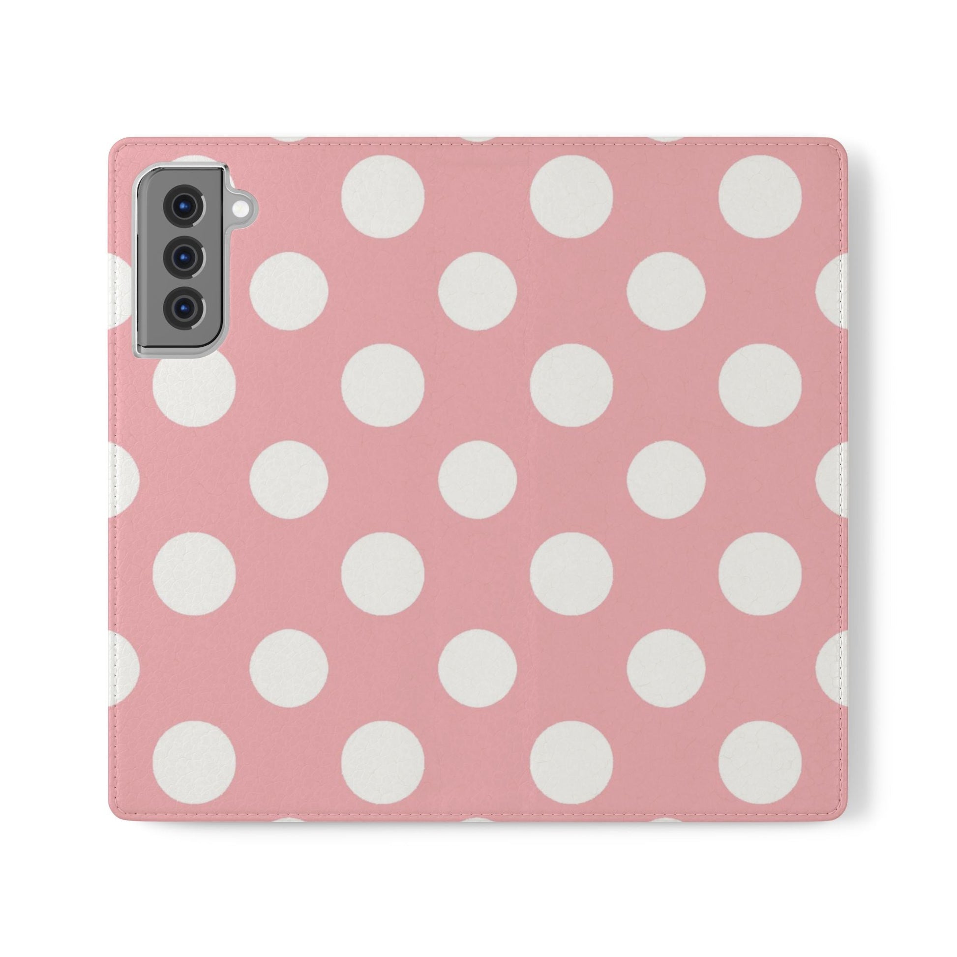 Pink Polka Dot Flip Cases, Artsulli - Art is Long, Life is Short, Phone Case, Size, Samsung Galaxy S21 Plus, , , , , 76806325433822228790