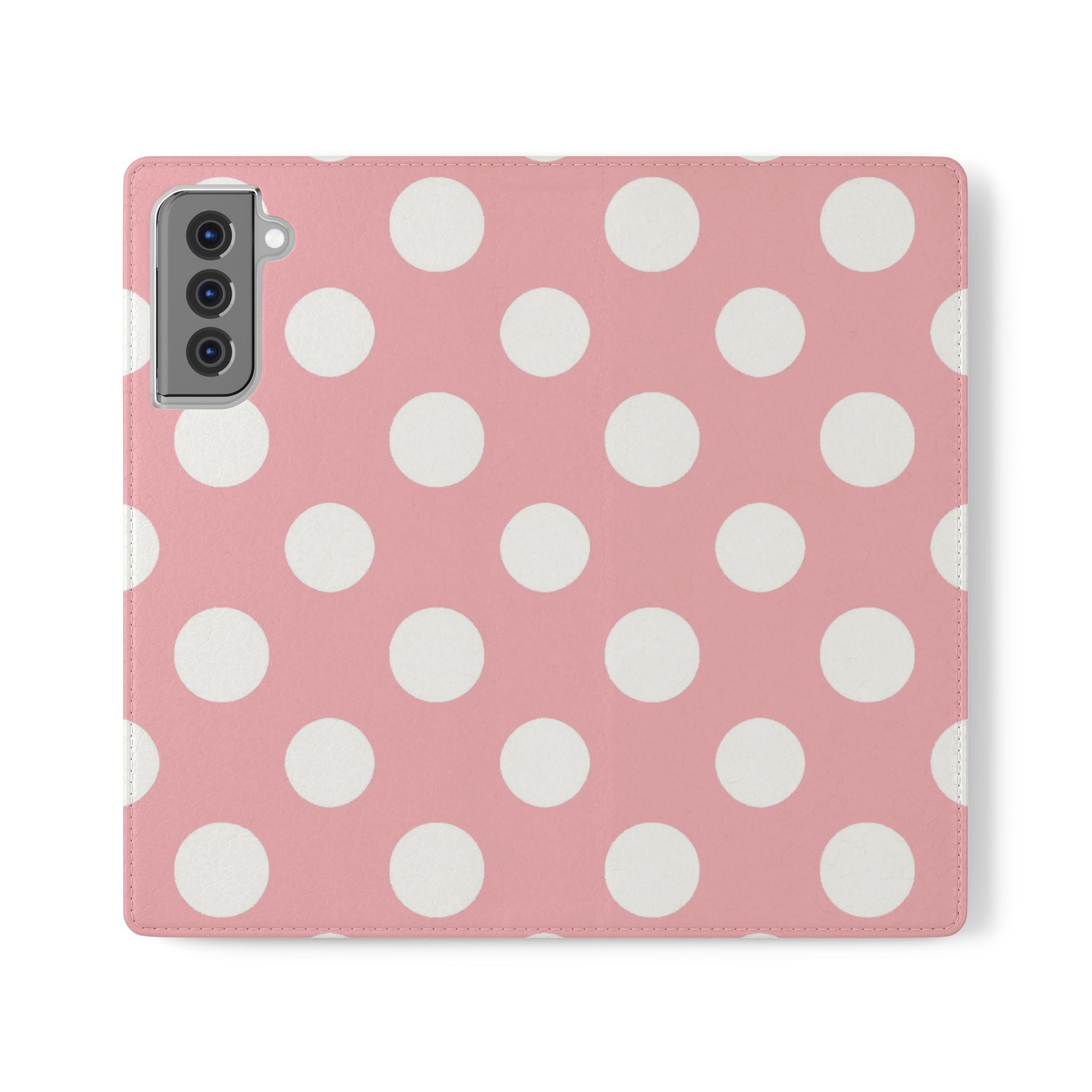 Pink Polka Dot Flip Cases, Artsulli - Art is Long, Life is Short, Phone Case, Size, Samsung Galaxy S21 Plus, , , , , 76806325433822228790