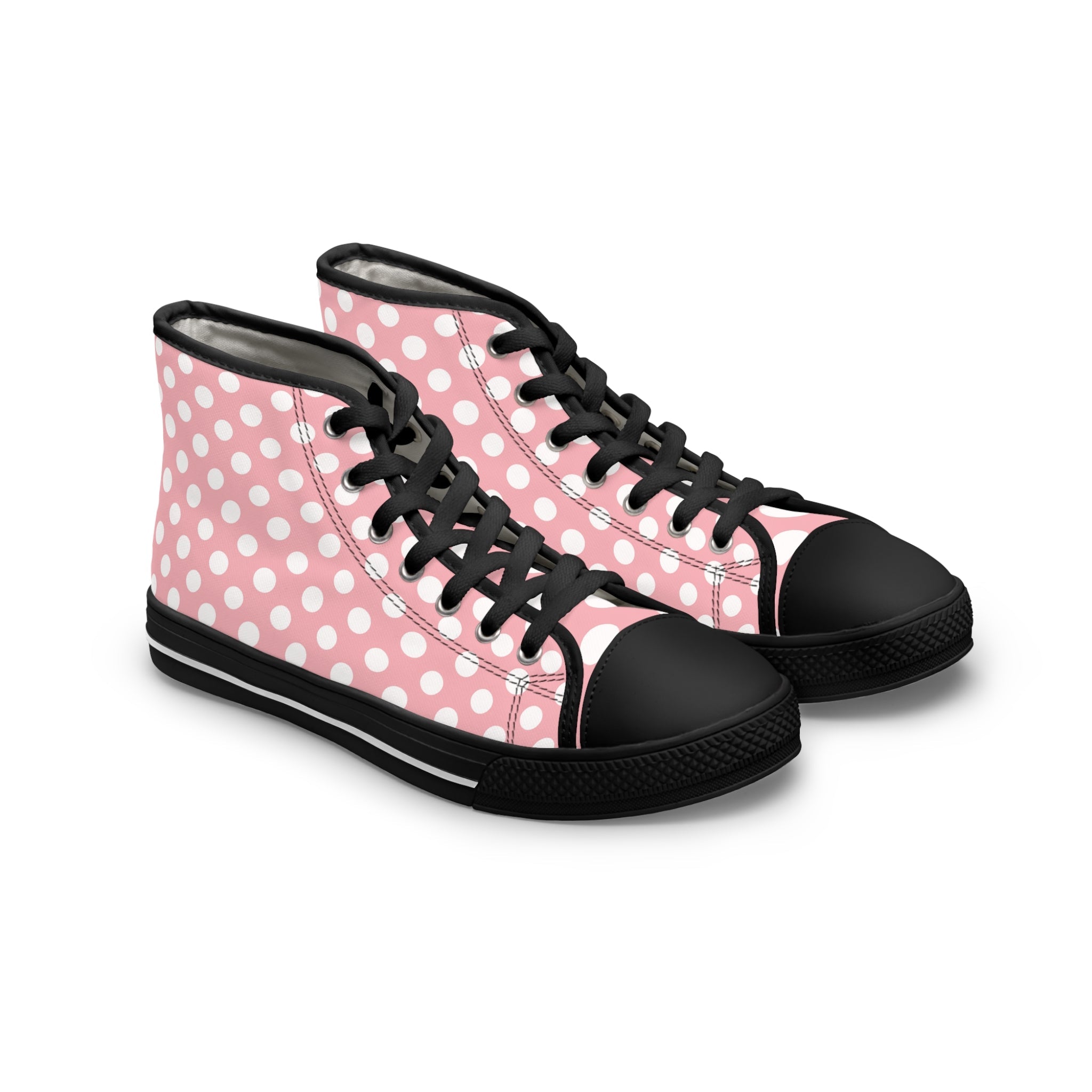 Printify Pink Polka Dot High Top Sneakers 2025