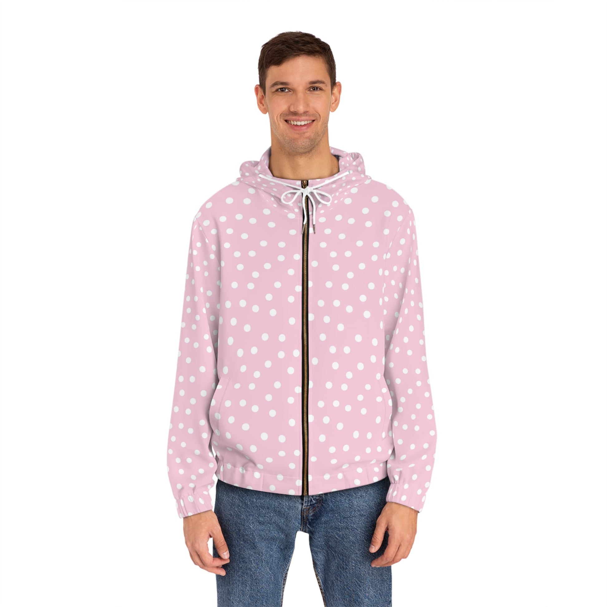JAKKOUTTHEBXX Pink Polka Dot Hooded Windbreaker 2025