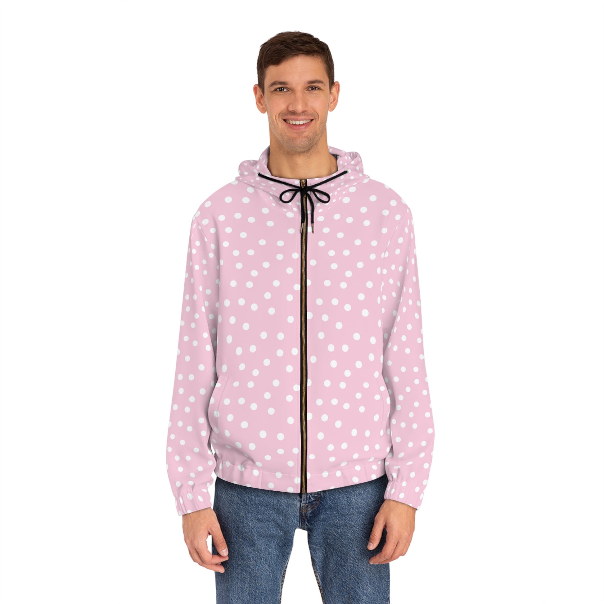 JAKKOUTTHEBXX Pink Polka Dot Hooded Windbreaker 2025