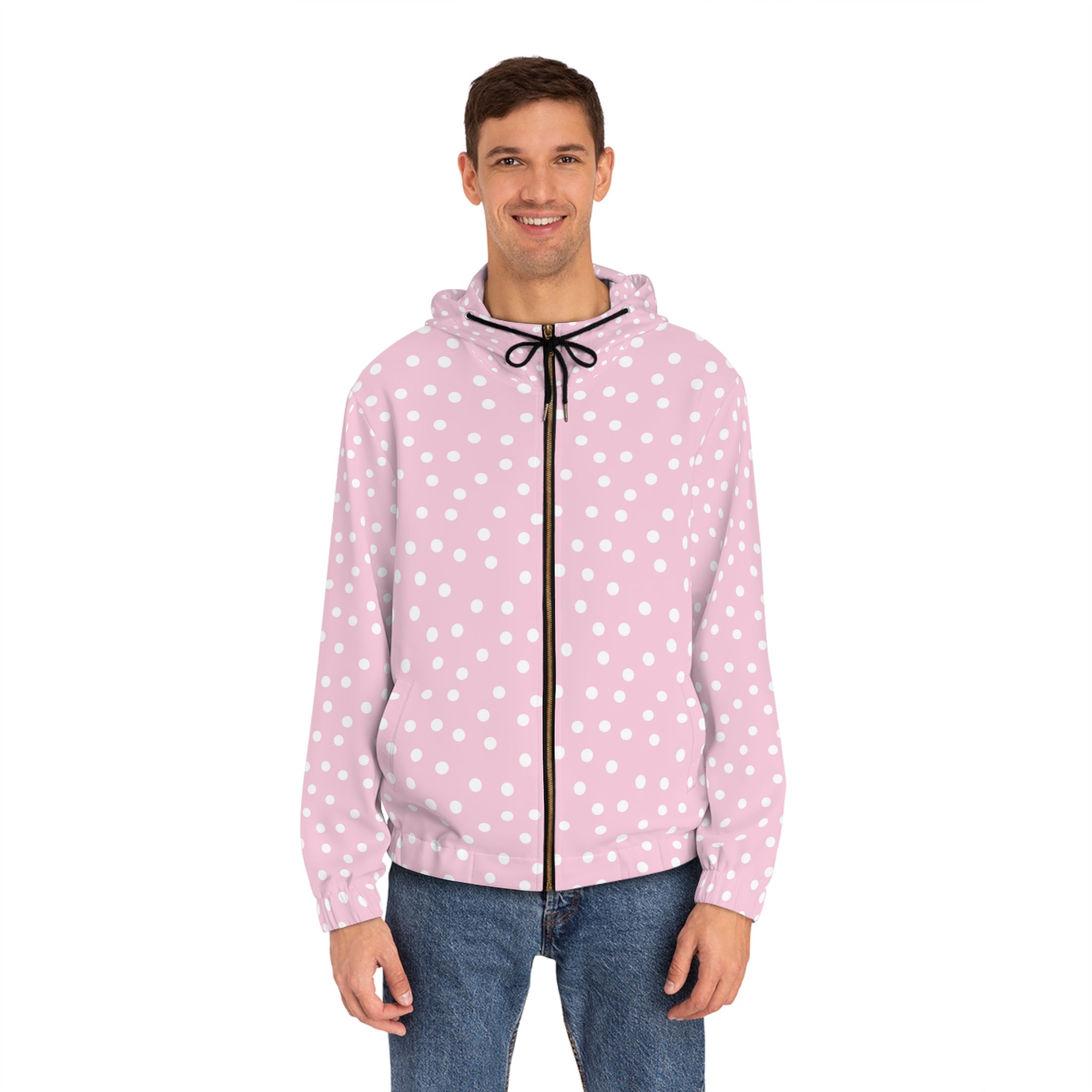 JAKKOUTTHEBXX Pink Polka Dot Hooded Windbreaker 2025