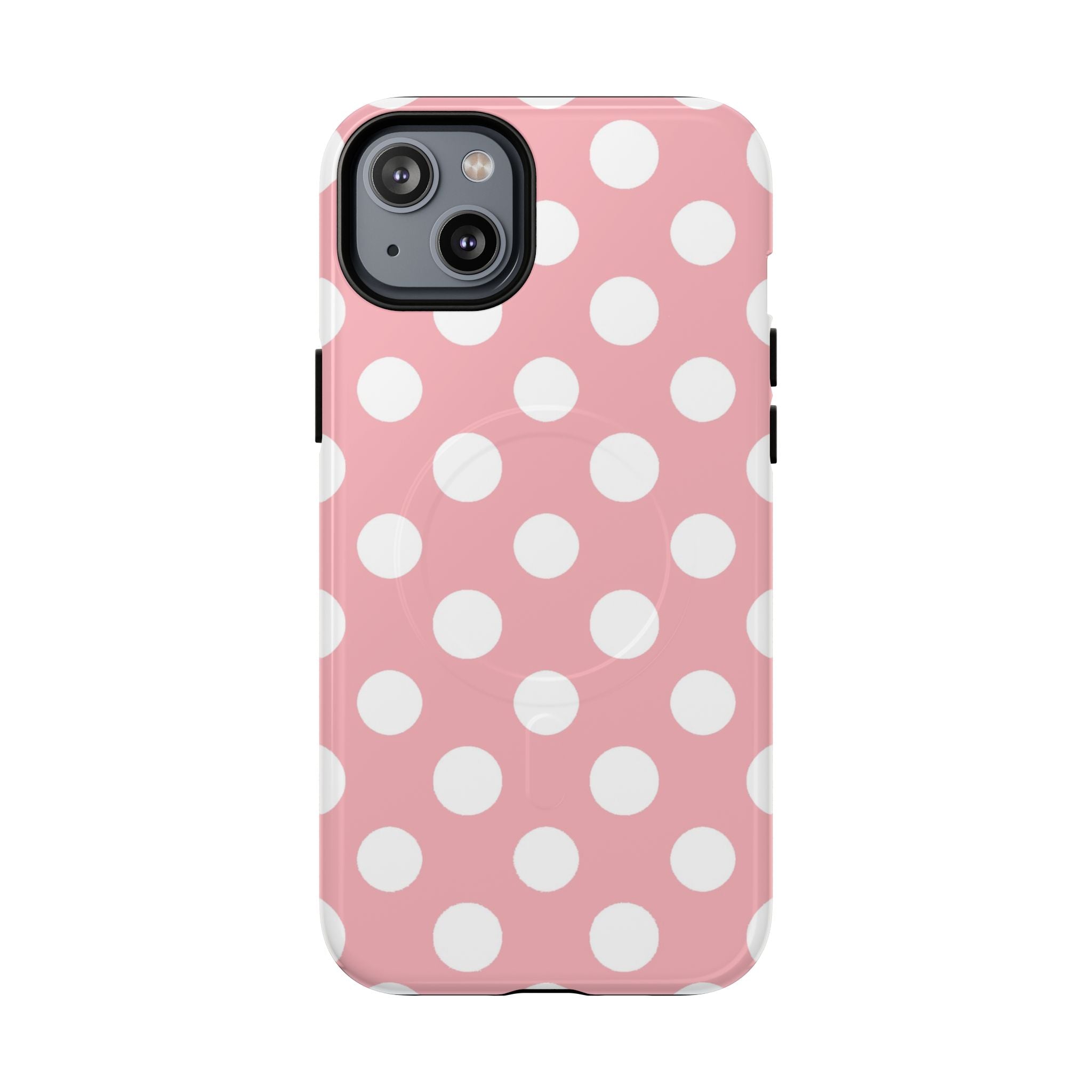 Pink Polka Dot MagSafe Phone Case, Artsulli - Art is Long, Life is Short, Phone Case, Size, iPhone 14 Plus, Surface, Glossy, , , 22381423797618191589