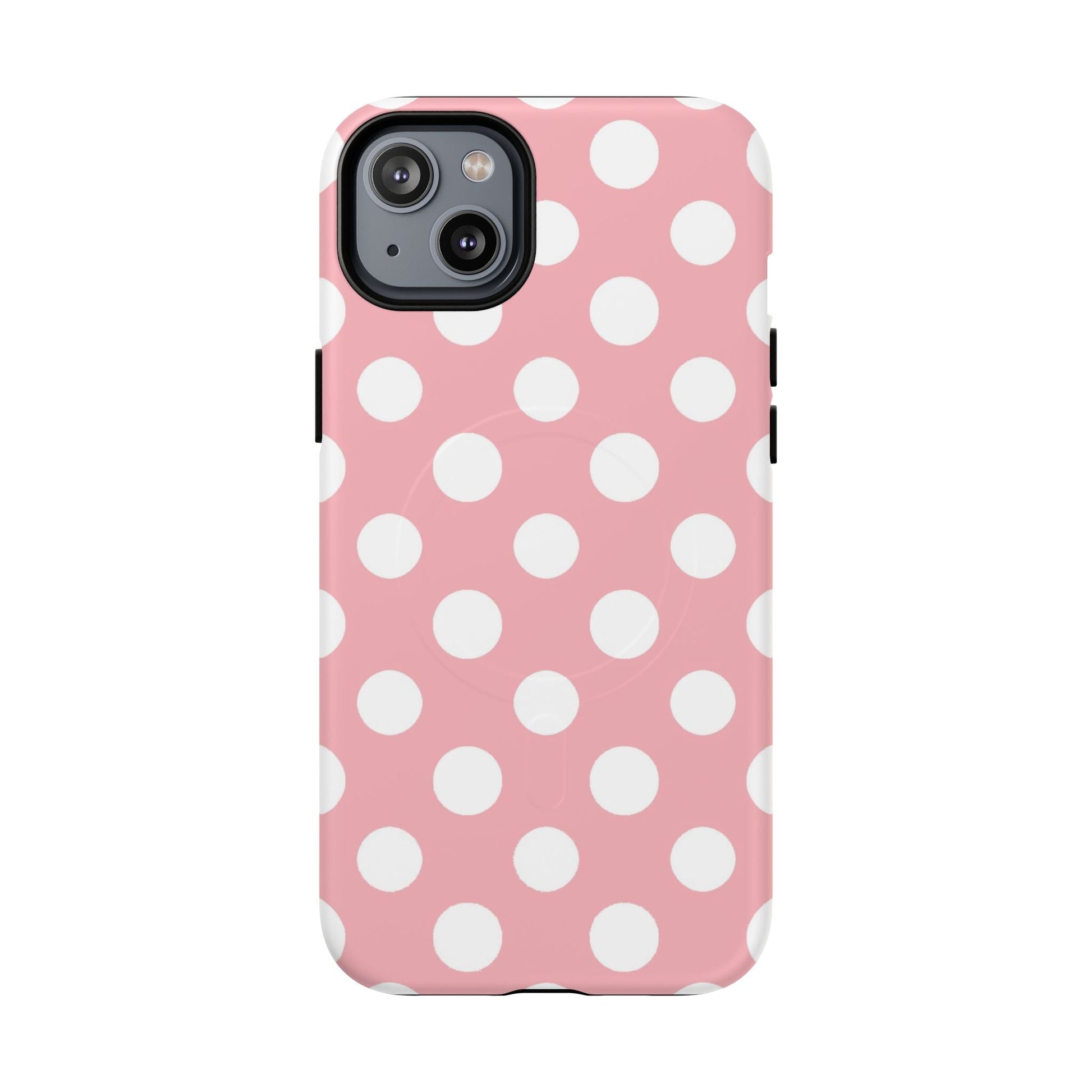 Pink Polka Dot MagSafe Phone Case, Artsulli - Art is Long, Life is Short, Phone Case, Size, iPhone 14 Plus, Surface, Matte, , , 30960488752559221000