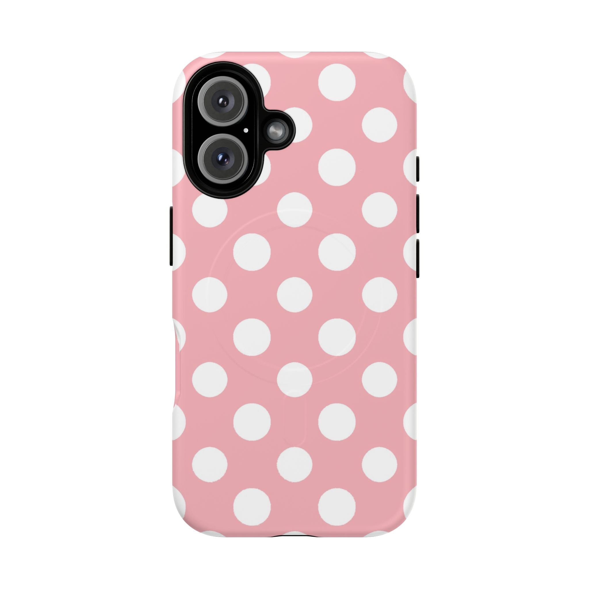 Pink Polka Dot MagSafe Phone Case, Artsulli - Art is Long, Life is Short, Phone Case, Size, iPhone 16, Surface, Matte, , , 29897781614067866259
