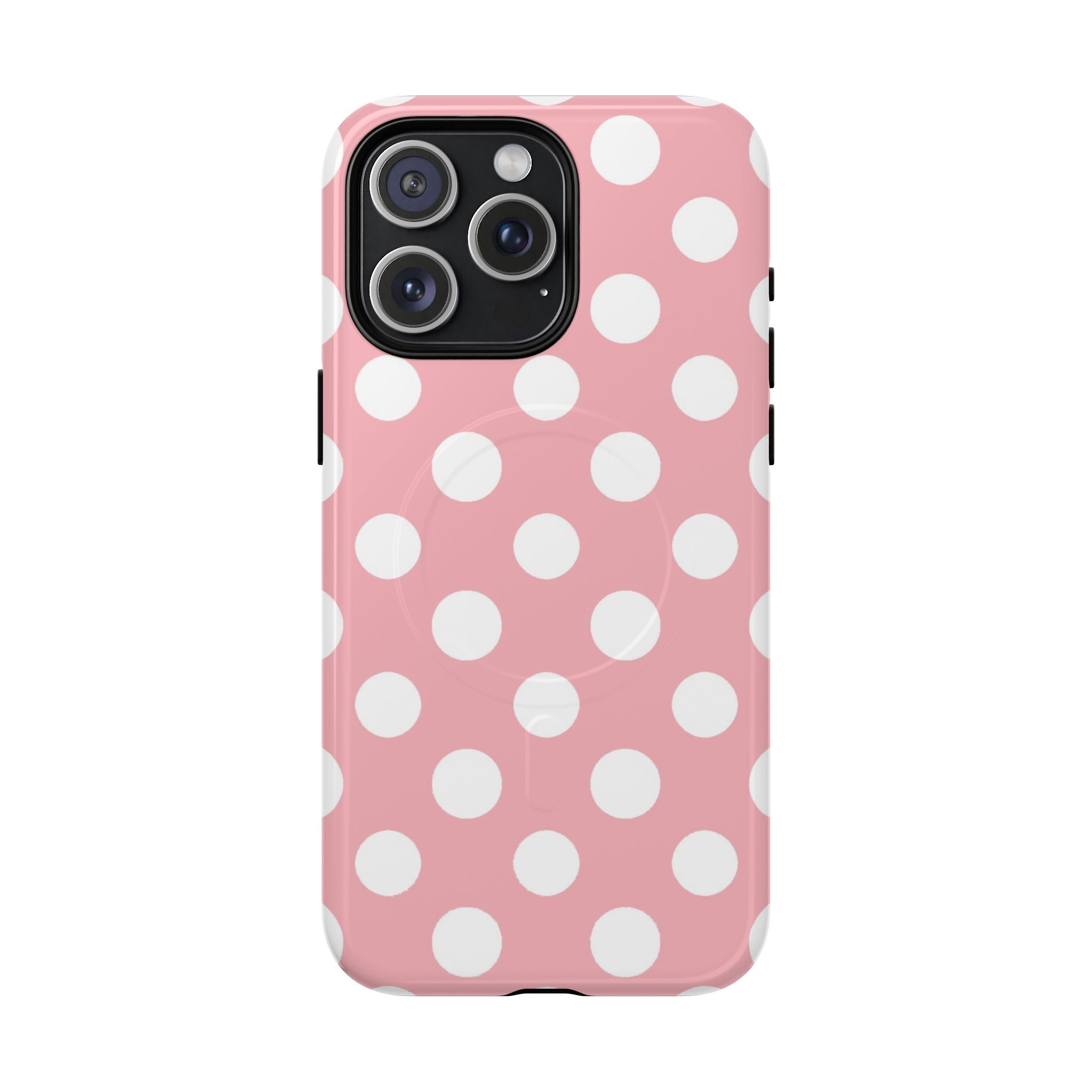 Pink Polka Dot MagSafe Phone Case, Artsulli - Art is Long, Life is Short, Phone Case, Size, iPhone 15 Pro Max, Surface, Glossy, , , 13857760175404358856