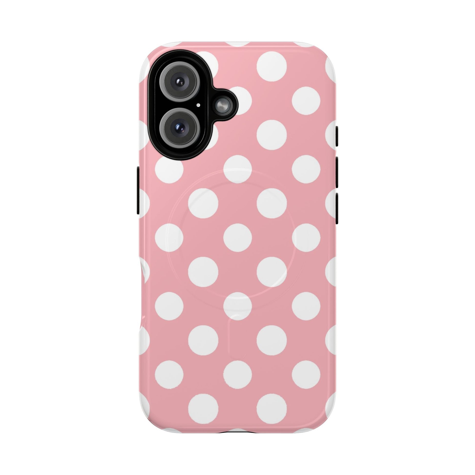 Pink Polka Dot MagSafe Phone Case, Artsulli - Art is Long, Life is Short, Phone Case, Size, iPhone 16, Surface, Glossy, , , 98008440805574531197