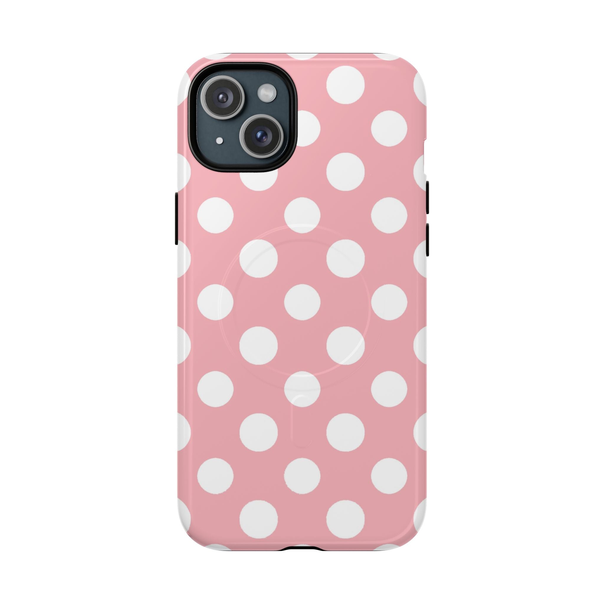 Pink Polka Dot MagSafe Phone Case, Artsulli - Art is Long, Life is Short, Phone Case, Size, iPhone 15 Plus, Surface, Glossy, , , 14443882585290117768