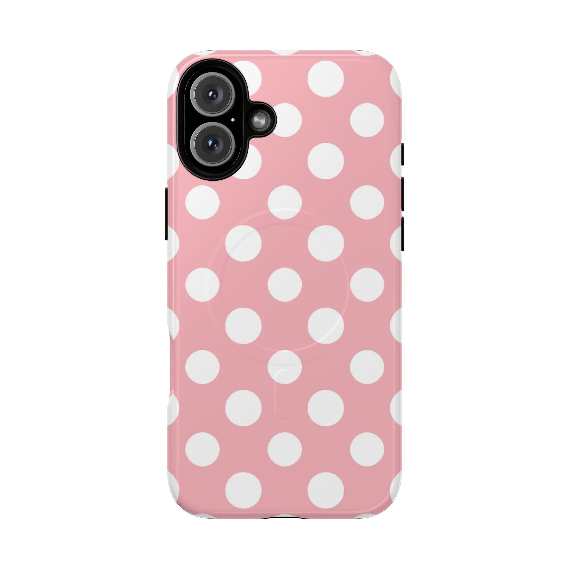 Pink Polka Dot MagSafe Phone Case, Artsulli - Art is Long, Life is Short, Phone Case, Size, iPhone 16 Plus, Surface, Glossy, , , 57096582631623943766