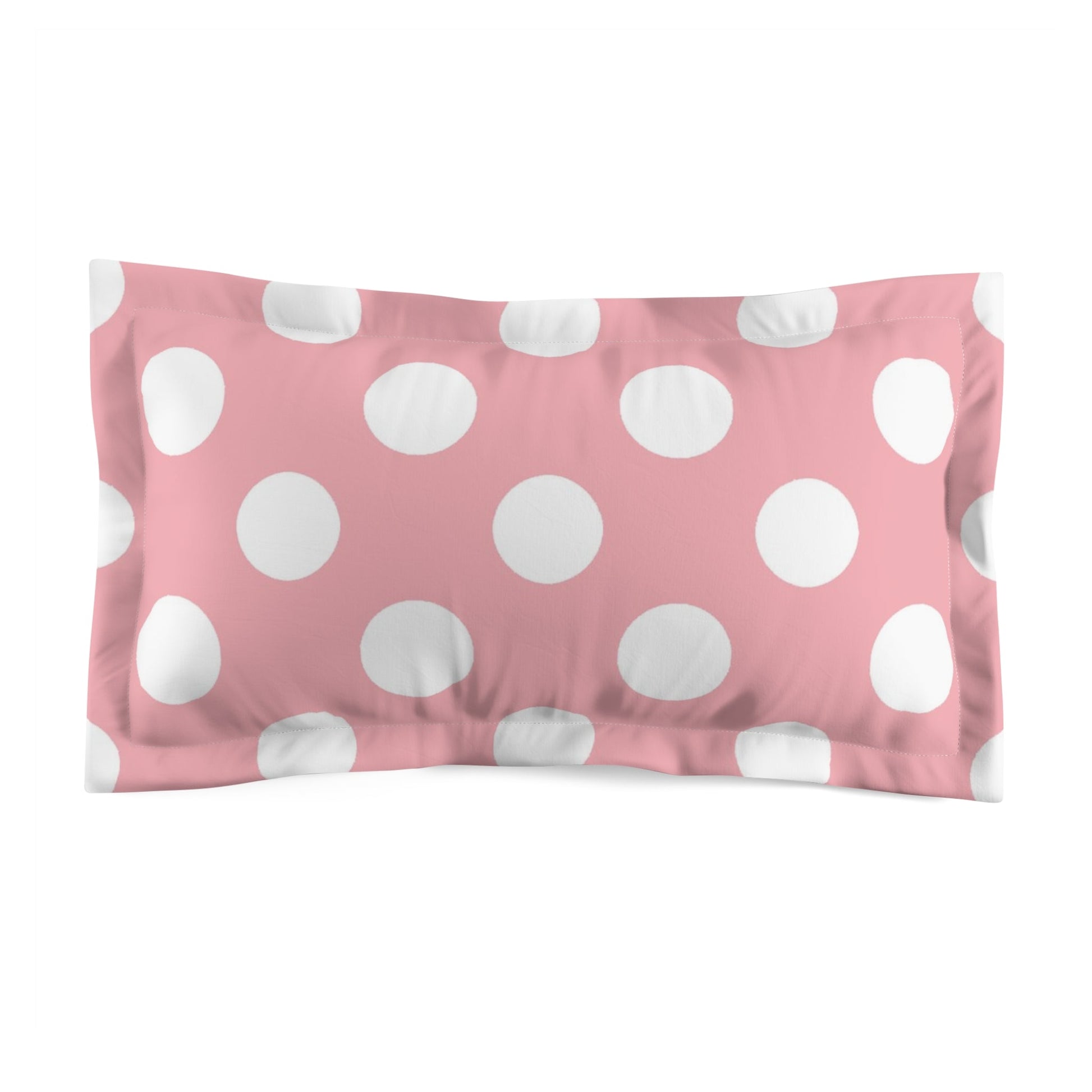 Pink Polka Dot Pillow Sham, Artsulli - Art is Long, Life is Short, Home Decor, Size, King, , , , , 14508146502170098935