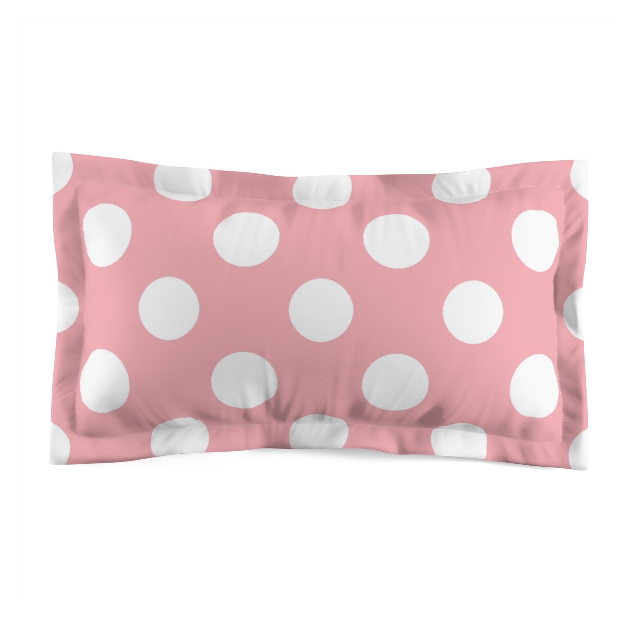 Pink Polka Dot Pillow Sham, Artsulli - Art is Long, Life is Short, Home Decor, Size, King, , , , , 14508146502170098935