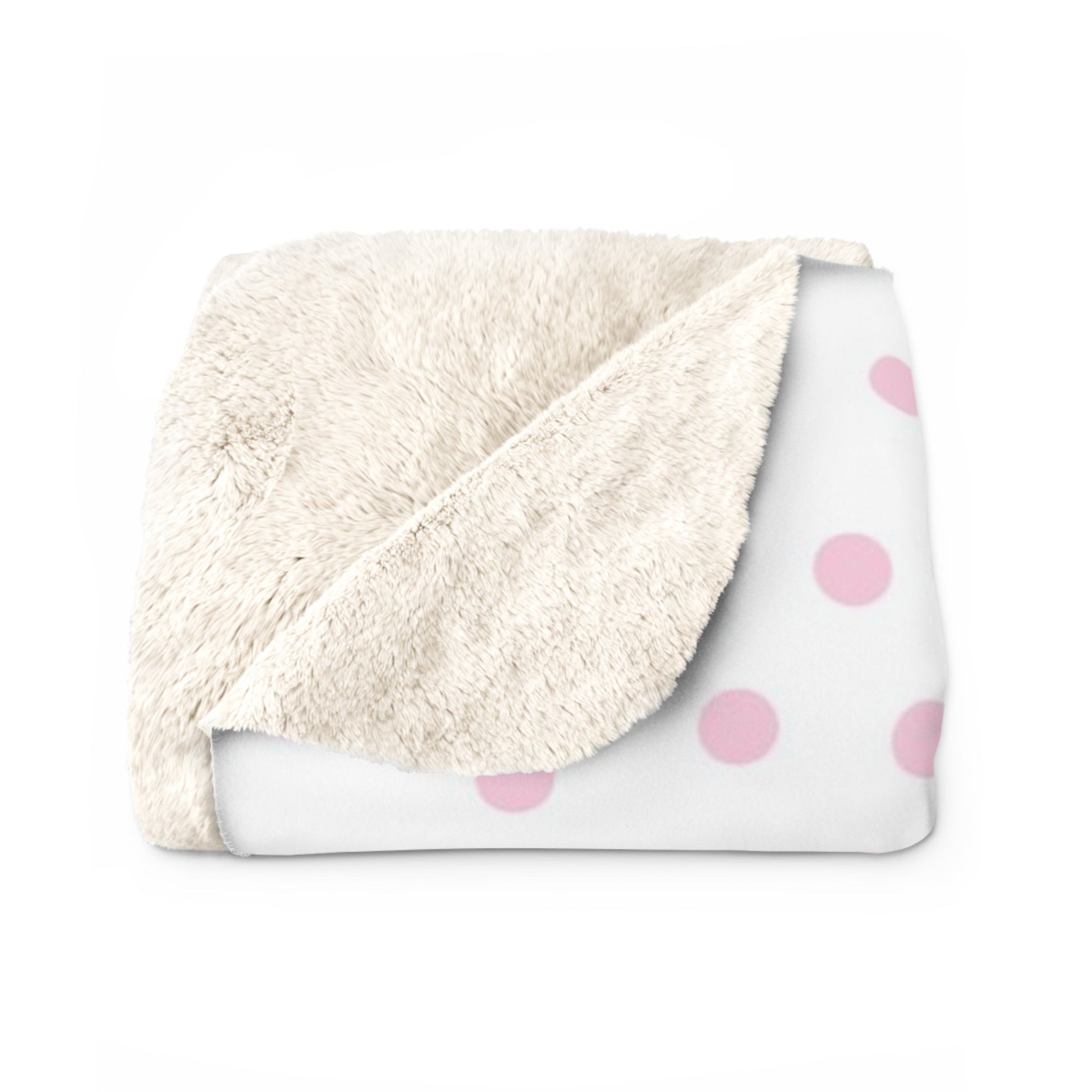 JAKKOUTTHEBXX Pink Polka Dot Sherpa Fleece Blanket 2025