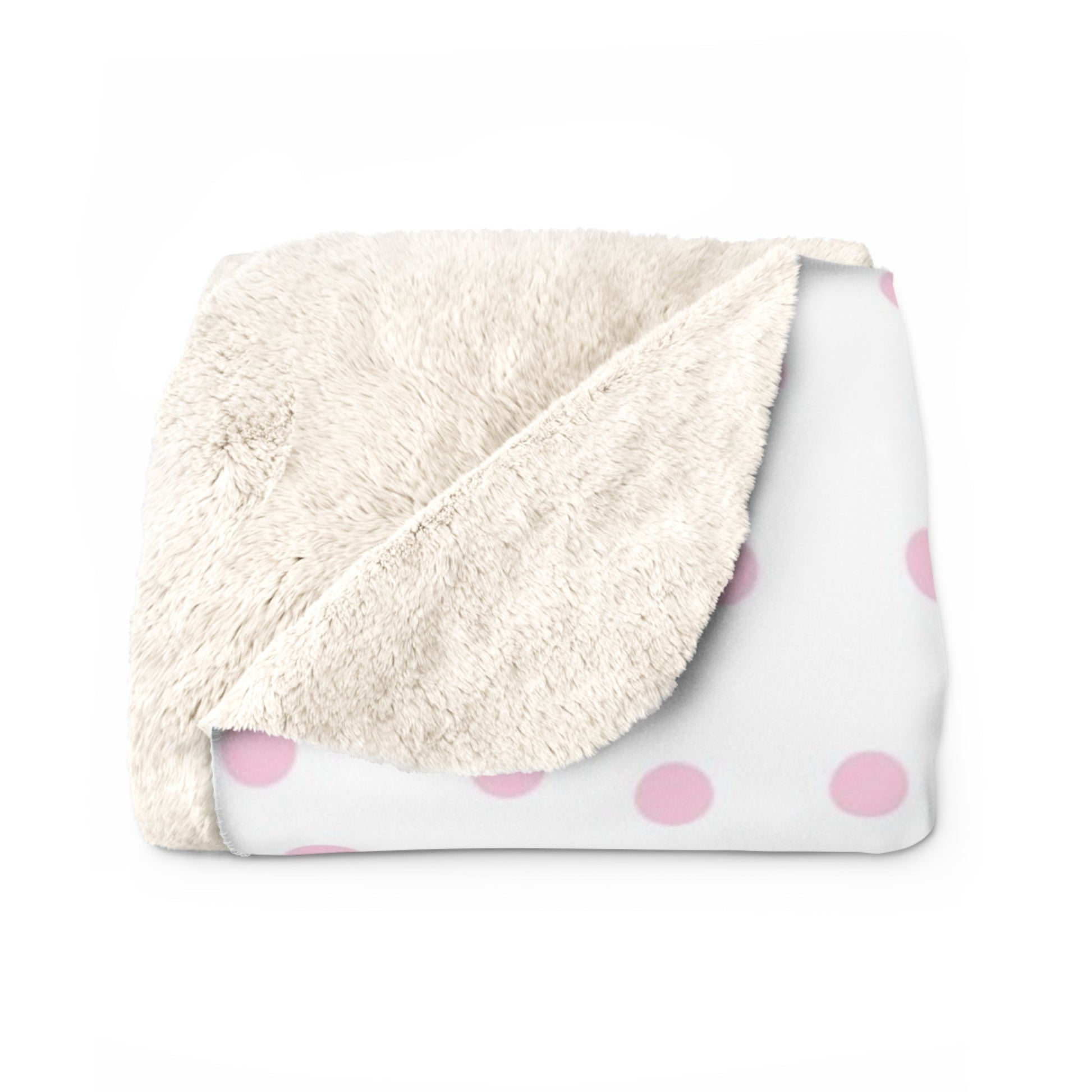 JAKKOUTTHEBXX Pink Polka Dot Sherpa Fleece Blanket 2025