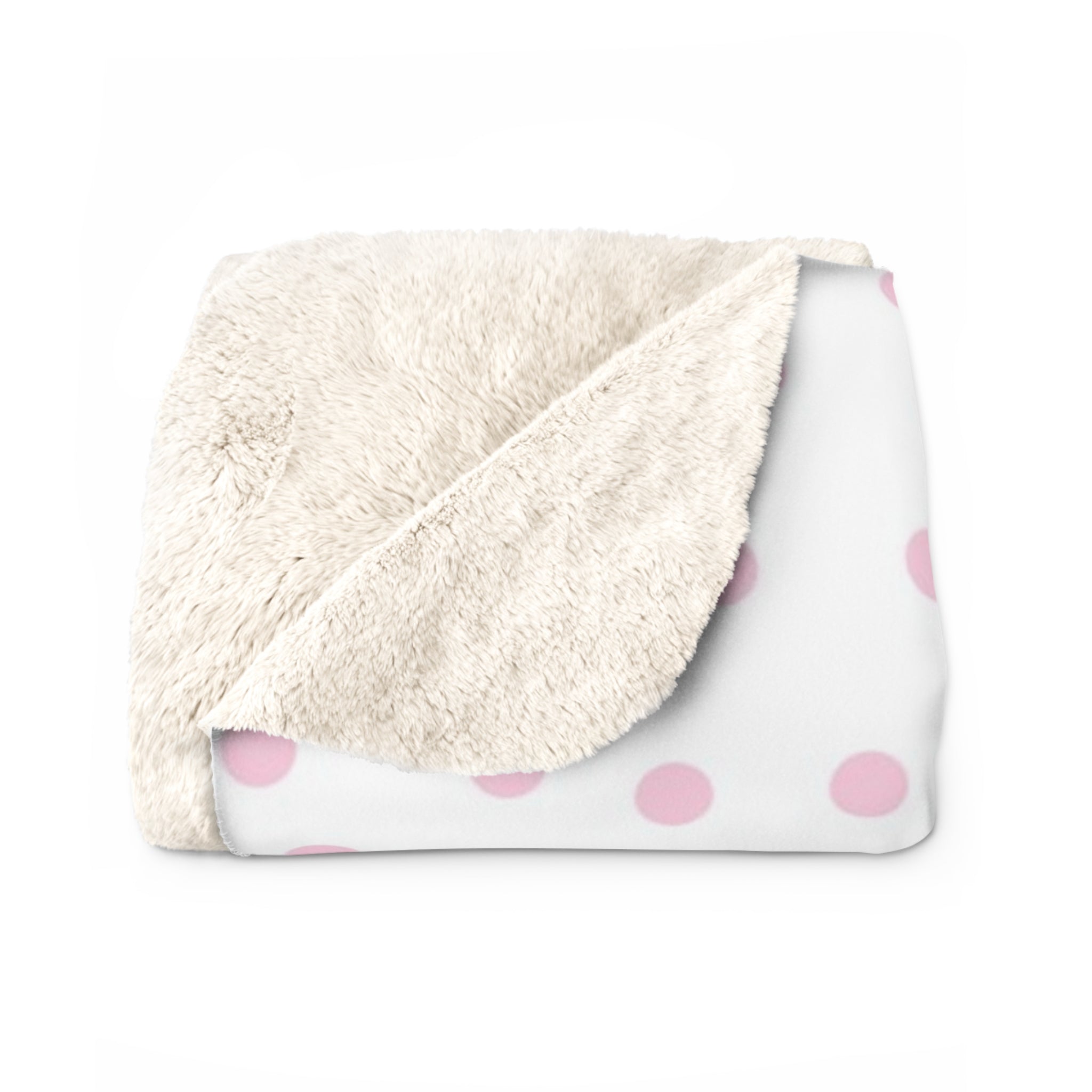 JAKKOUTTHEBXX Pink Polka Dot Sherpa Fleece Blanket 2025