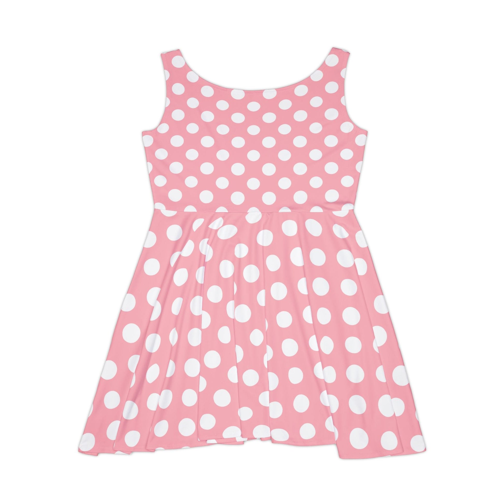 Pink Polka Dot Skater Dress, Artsulli - Art is Long, Life is Short, All Over Prints, , , , , , , 