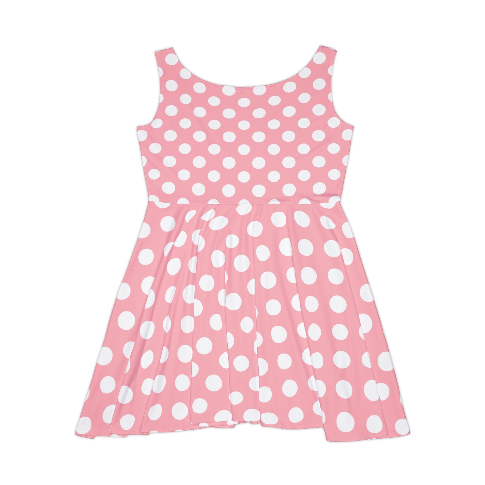 Pink Polka Dot Skater Dress, Artsulli - Art is Long, Life is Short, All Over Prints, , , , , , , 