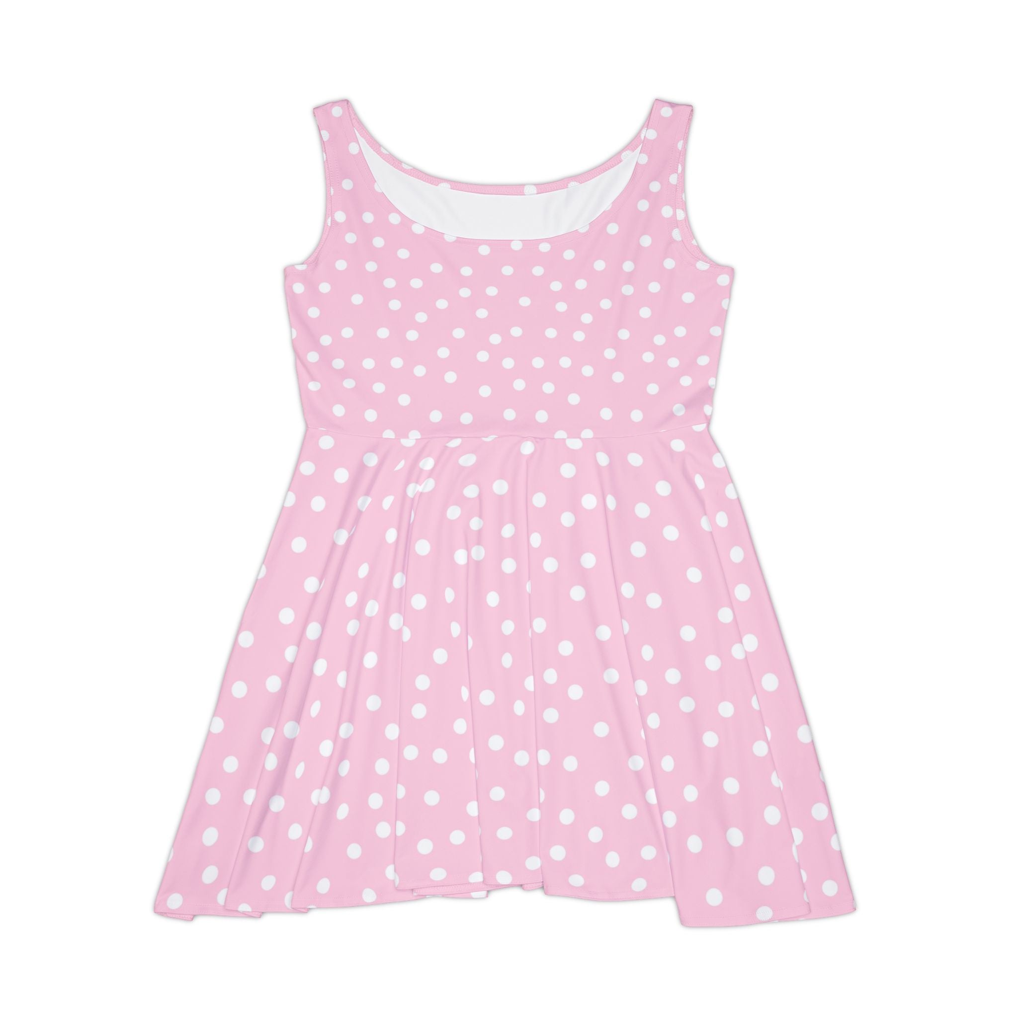 Pink Polka Dot Skater Dress, Artsulli - Art is Long, Life is Short, All Over Prints, Size, XS, , , , , 78177381715982490865