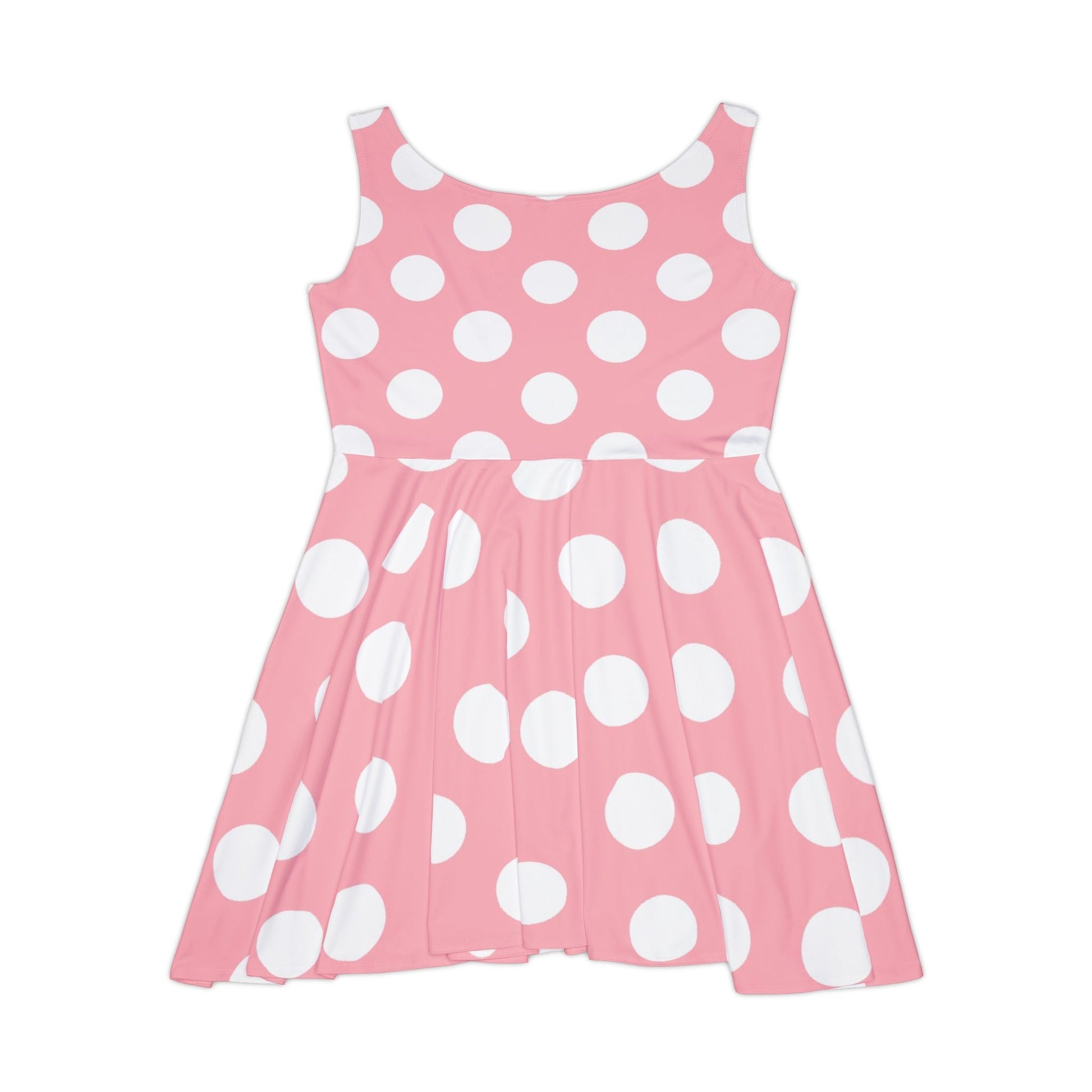 Pink Polka Dot Skater Dress, Artsulli - Art is Long, Life is Short, All Over Prints, , , , , , , 