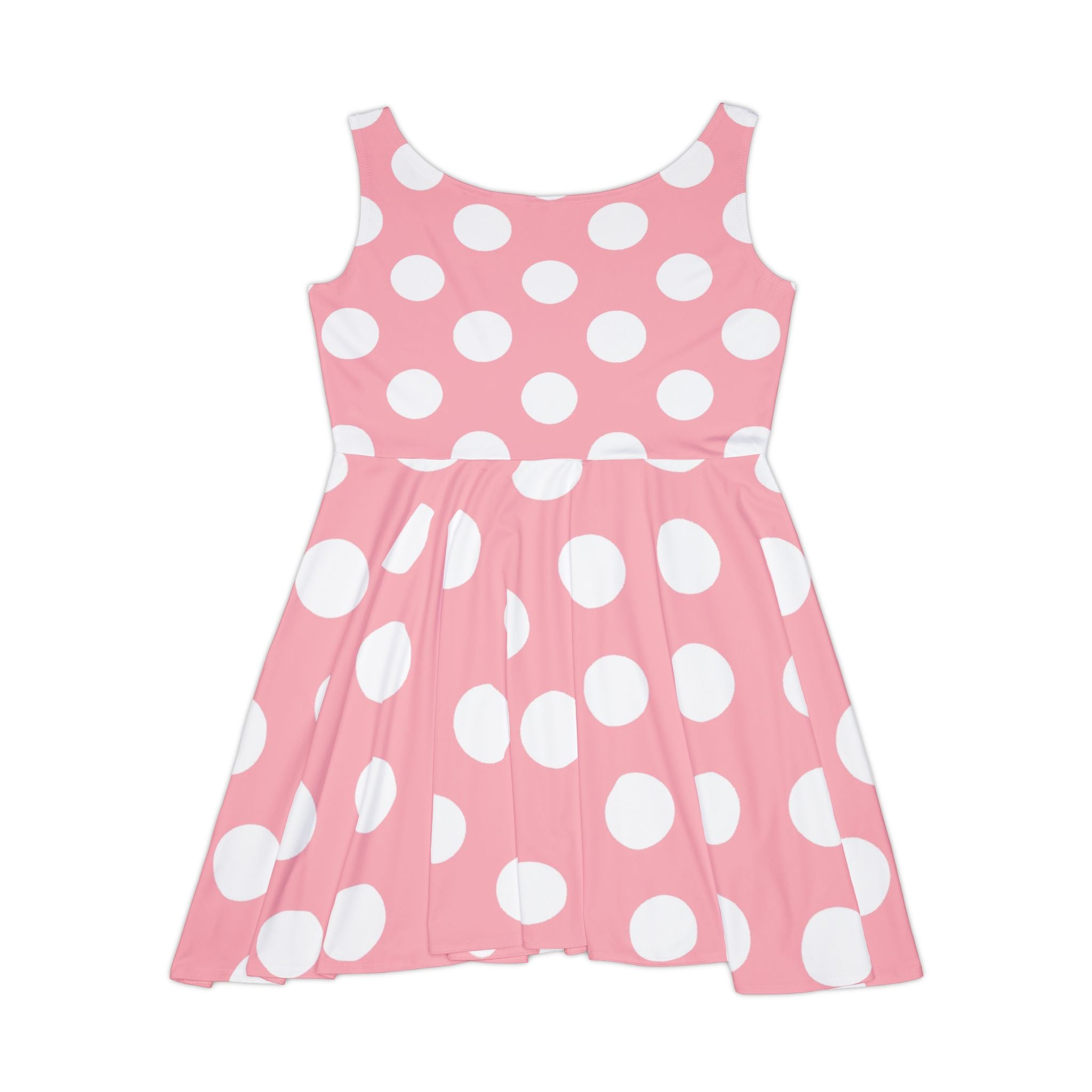 Pink Polka Dot Skater Dress, Artsulli - Art is Long, Life is Short, All Over Prints, , , , , , , 