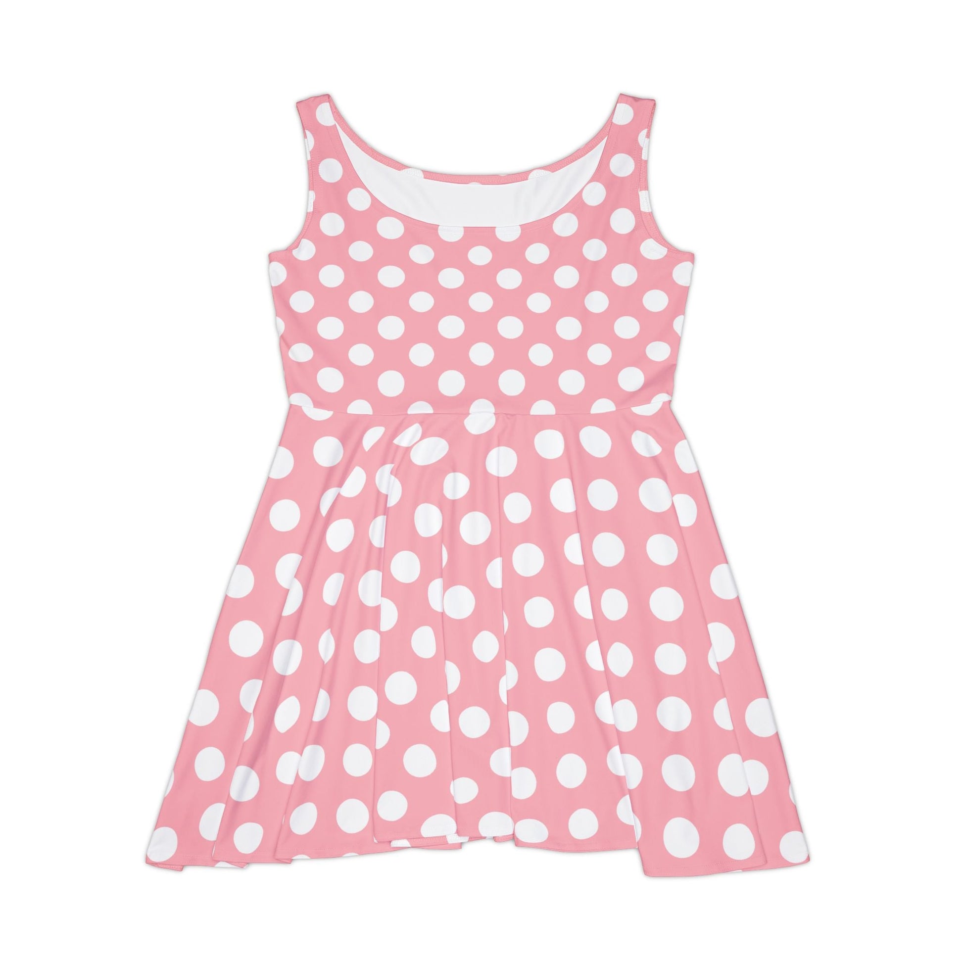 Pink Polka Dot Skater Dress, Artsulli - Art is Long, Life is Short, All Over Prints, Size, XS, , , , , 57506763241051953779