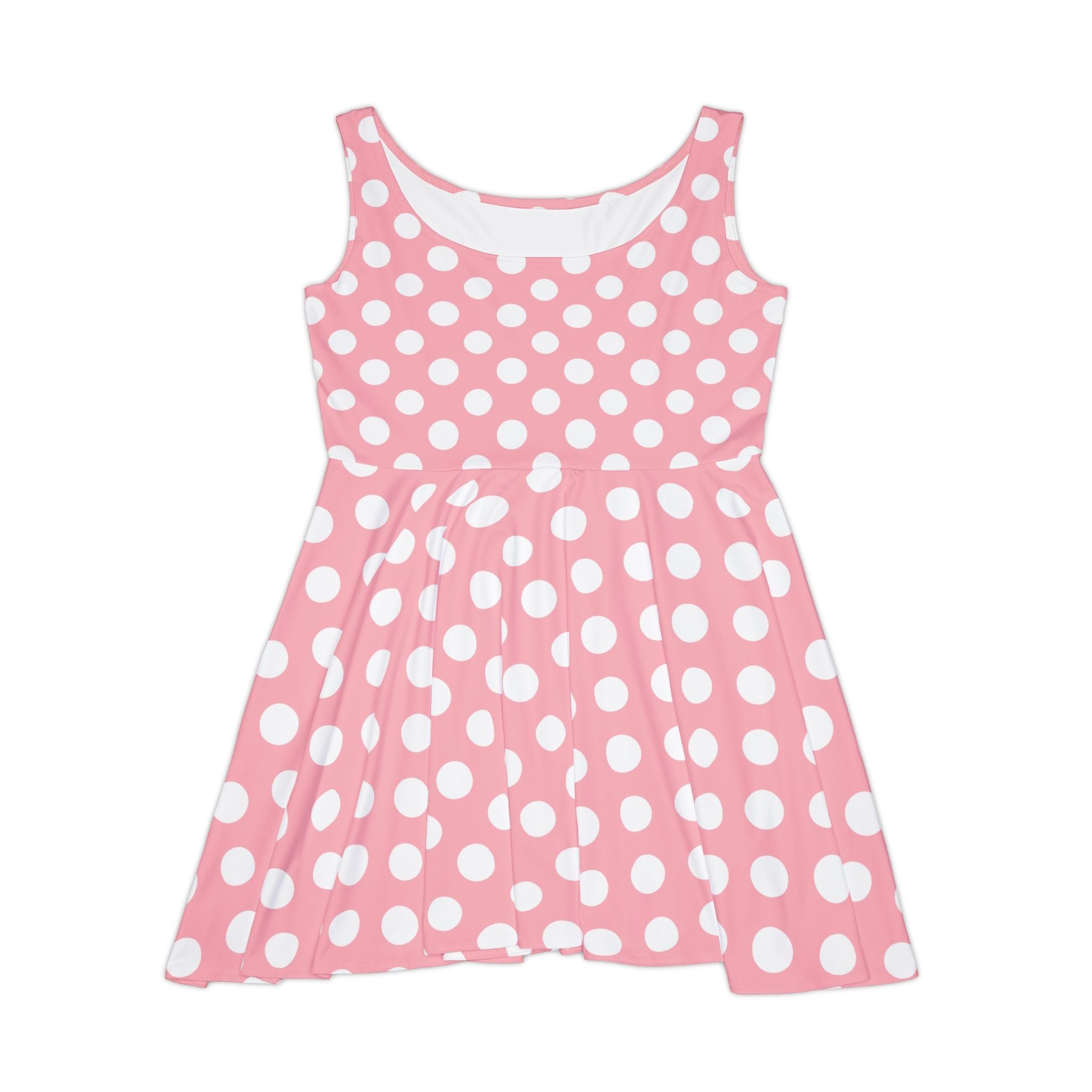 Pink Polka Dot Skater Dress, Artsulli - Art is Long, Life is Short, All Over Prints, Size, XS, , , , , 57506763241051953779