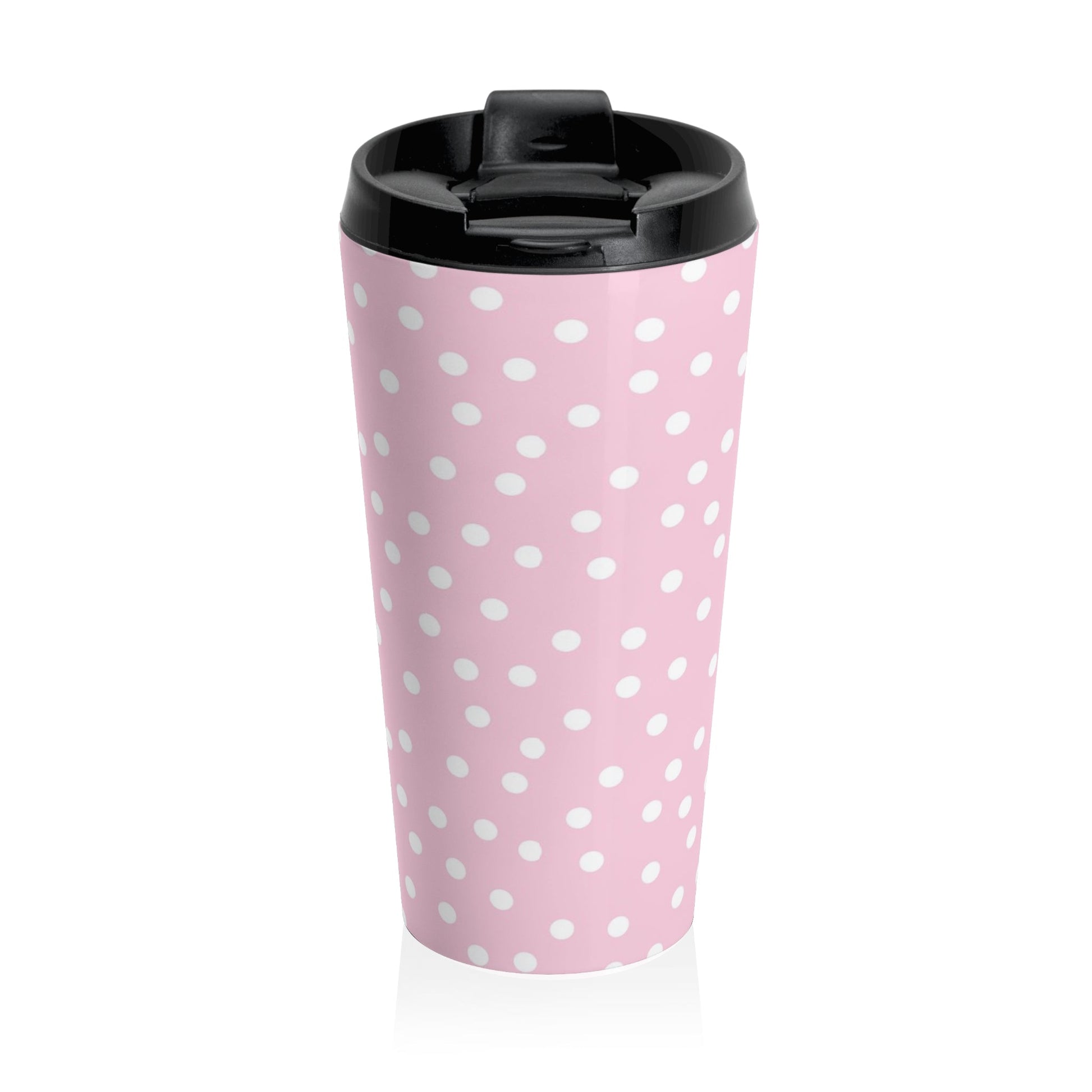 JAKKOUTTHEBXX Pink Polka Dot Stainless Steel Travel Mug 2025