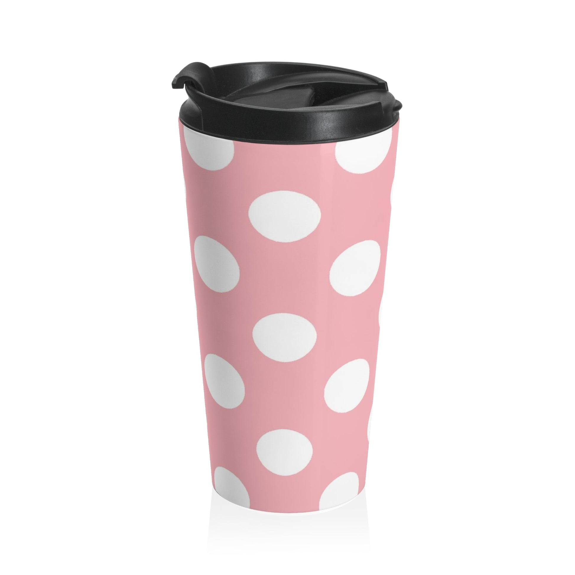 Pink Polka Dot Stainless Steel Travel Tumbler, Artsulli - Art is Long, Life is Short, Mug, , , , , , , 
