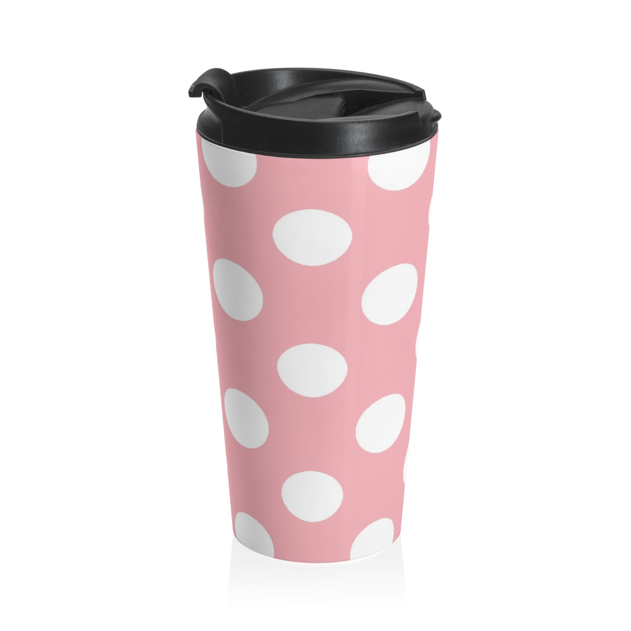 Pink Polka Dot Stainless Steel Travel Tumbler, Artsulli - Art is Long, Life is Short, Mug, , , , , , , 