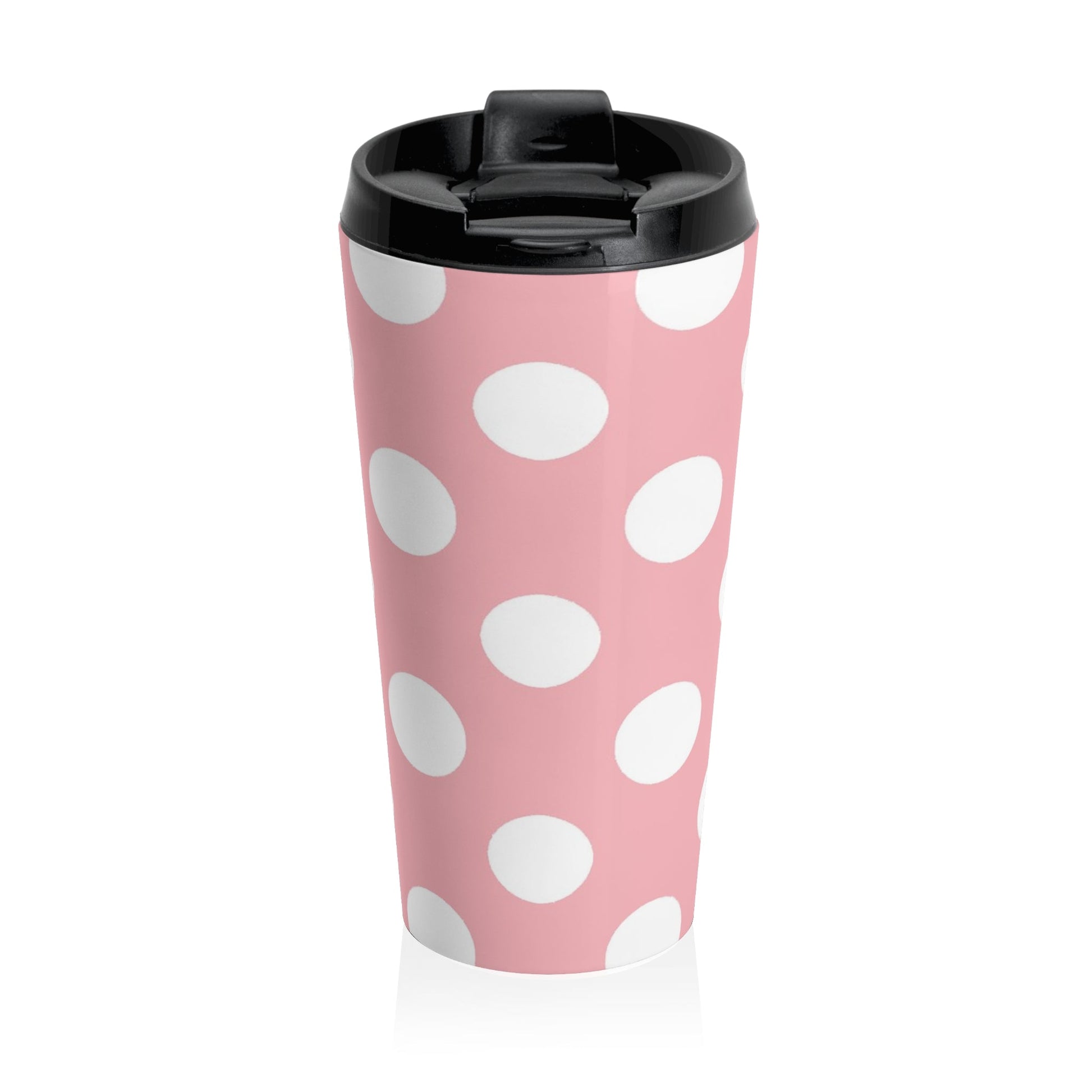 Pink Polka Dot Stainless Steel Travel Tumbler, Artsulli - Art is Long, Life is Short, Mug, , , , , , , 