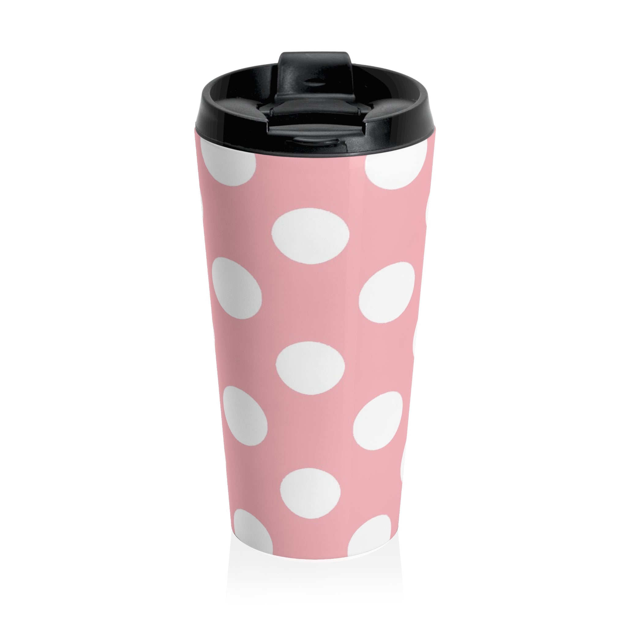 Pink Polka Dot Stainless Steel Travel Tumbler, Artsulli - Art is Long, Life is Short, Mug, , , , , , , 