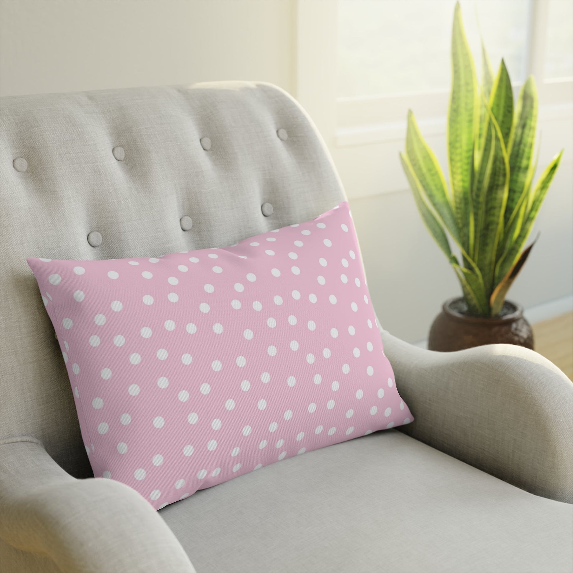 JAKKOUTTHEBXX Pink Polka Dot Throw Pillow 2025