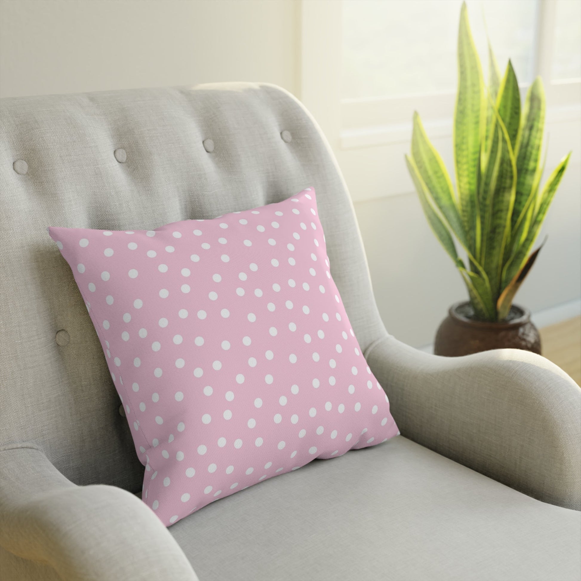 JAKKOUTTHEBXX Pink Polka Dot Throw Pillow 2025