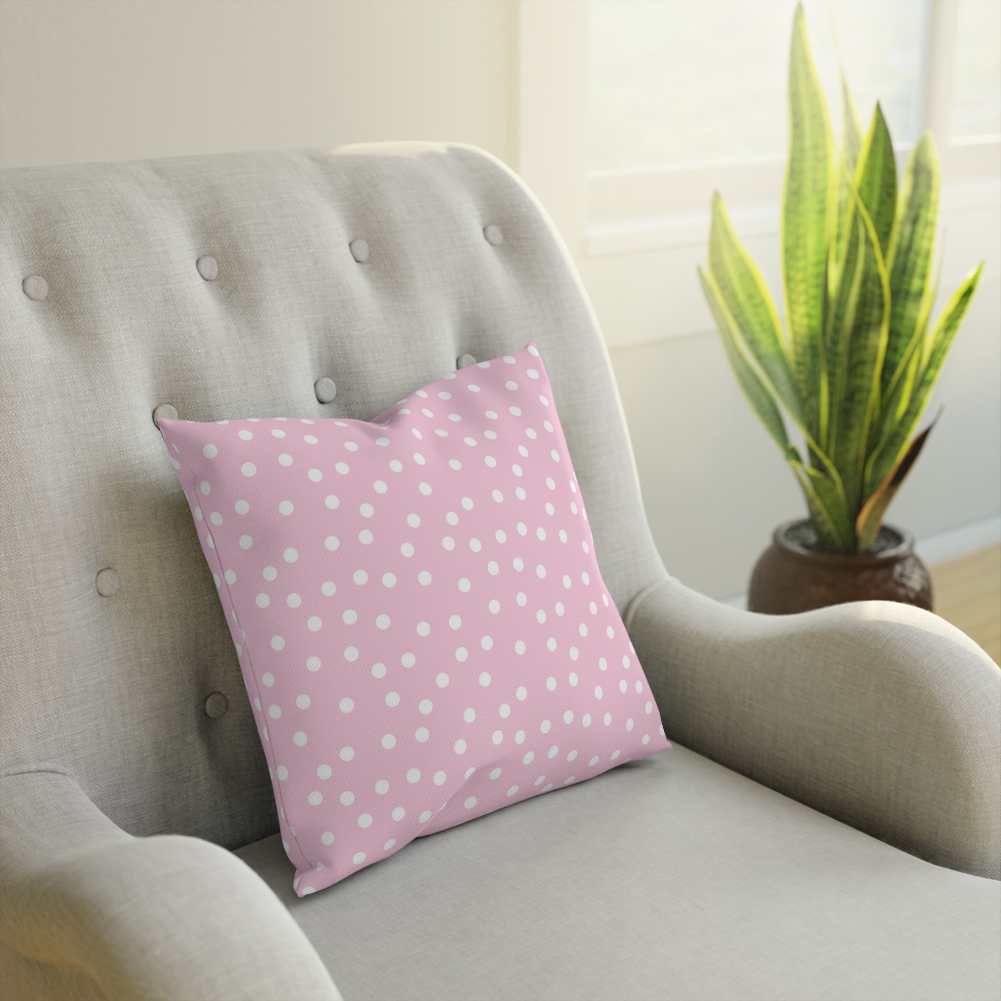 JAKKOUTTHEBXX Pink Polka Dot Throw Pillow 2025