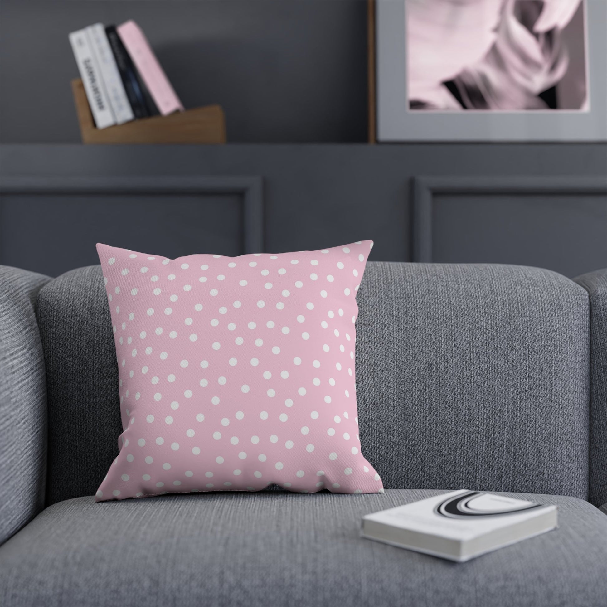 JAKKOUTTHEBXX Pink Polka Dot Throw Pillow 2025