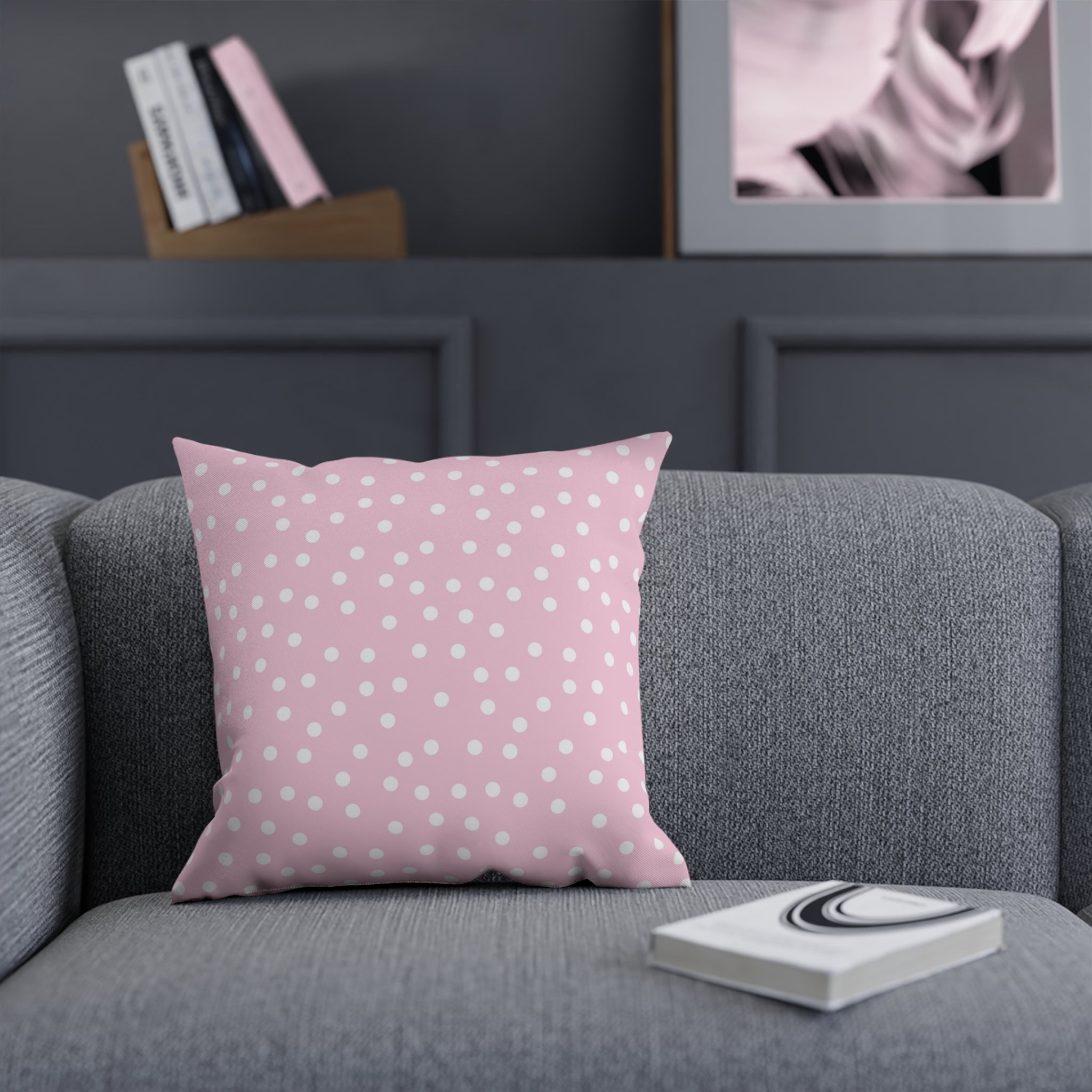 JAKKOUTTHEBXX Pink Polka Dot Throw Pillow 2025