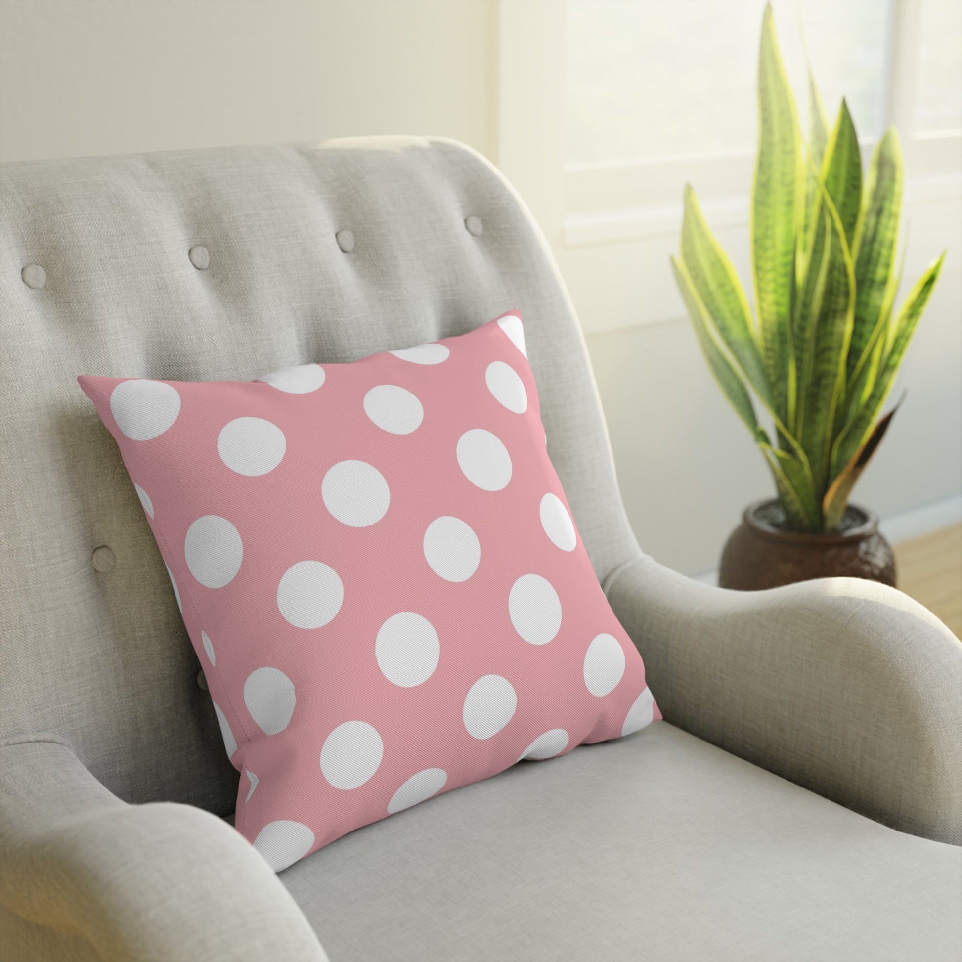 Pink Polka Dot Throw Pillow, Artsulli - Art is Long, Life is Short, Home Decor, , , , , , , 