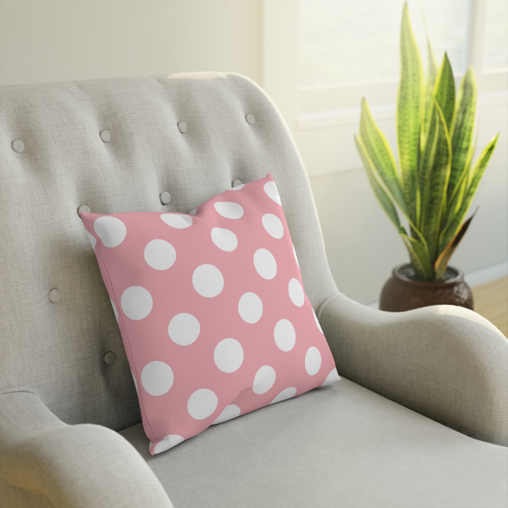Pink Polka Dot Throw Pillow, Artsulli - Art is Long, Life is Short, Home Decor, , , , , , , 