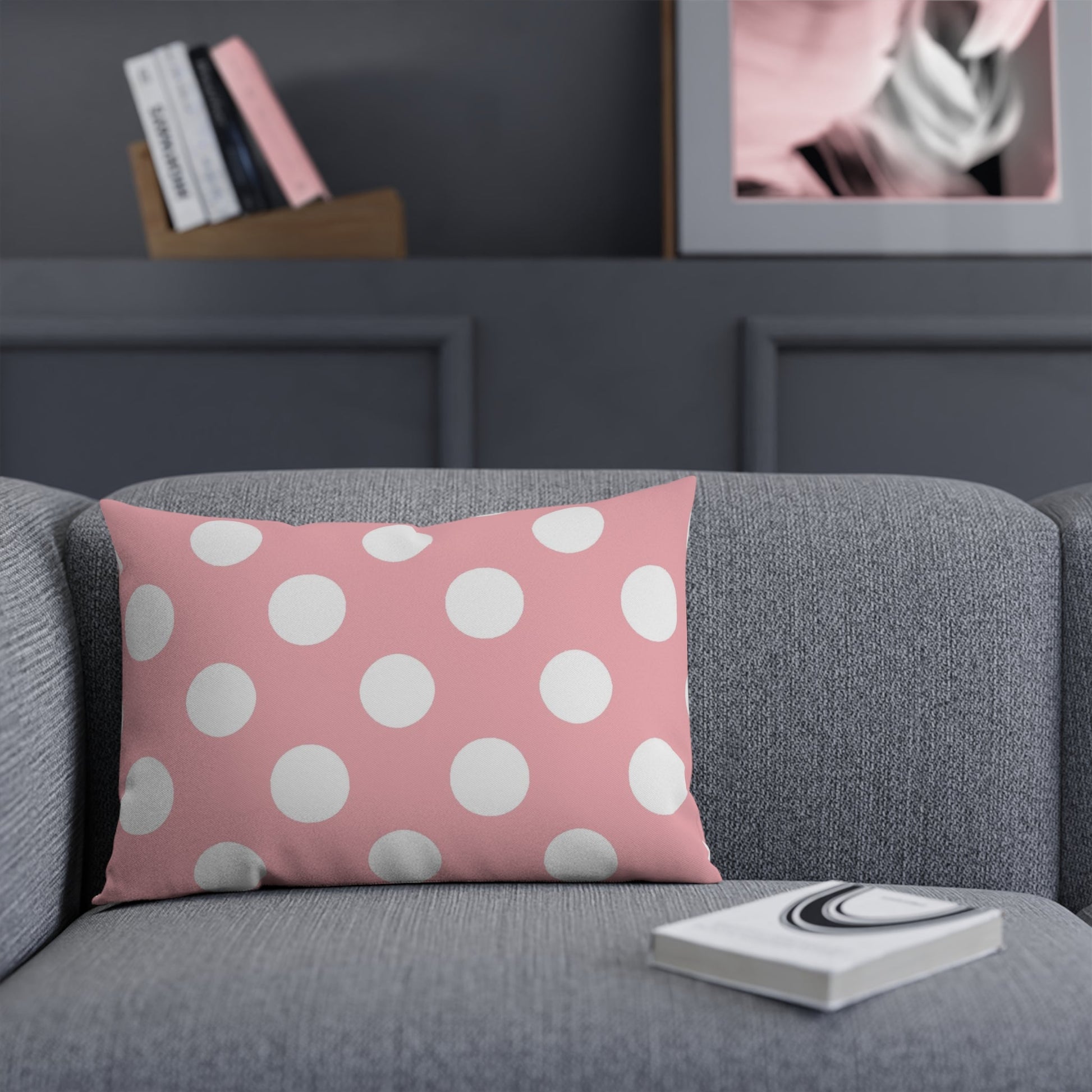Pink Polka Dot Throw Pillow, Artsulli - Art is Long, Life is Short, Home Decor, , , , , , , 