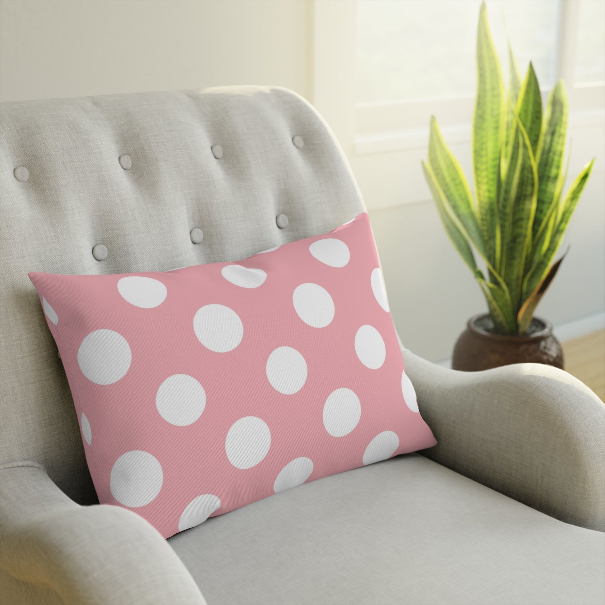 Pink Polka Dot Throw Pillow, Artsulli - Art is Long, Life is Short, Home Decor, , , , , , , 