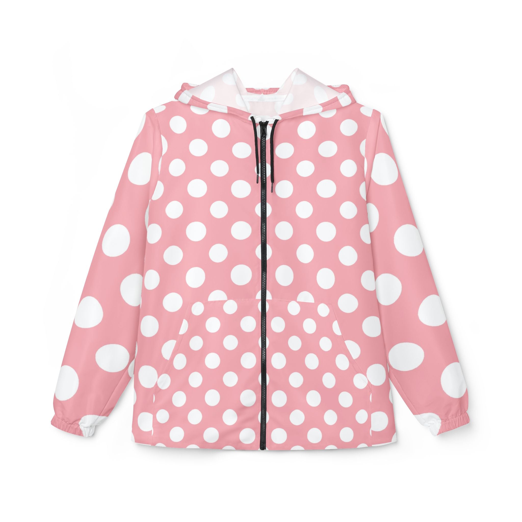 Printify Pink Polka Dot Windbreaker Jacket 2025