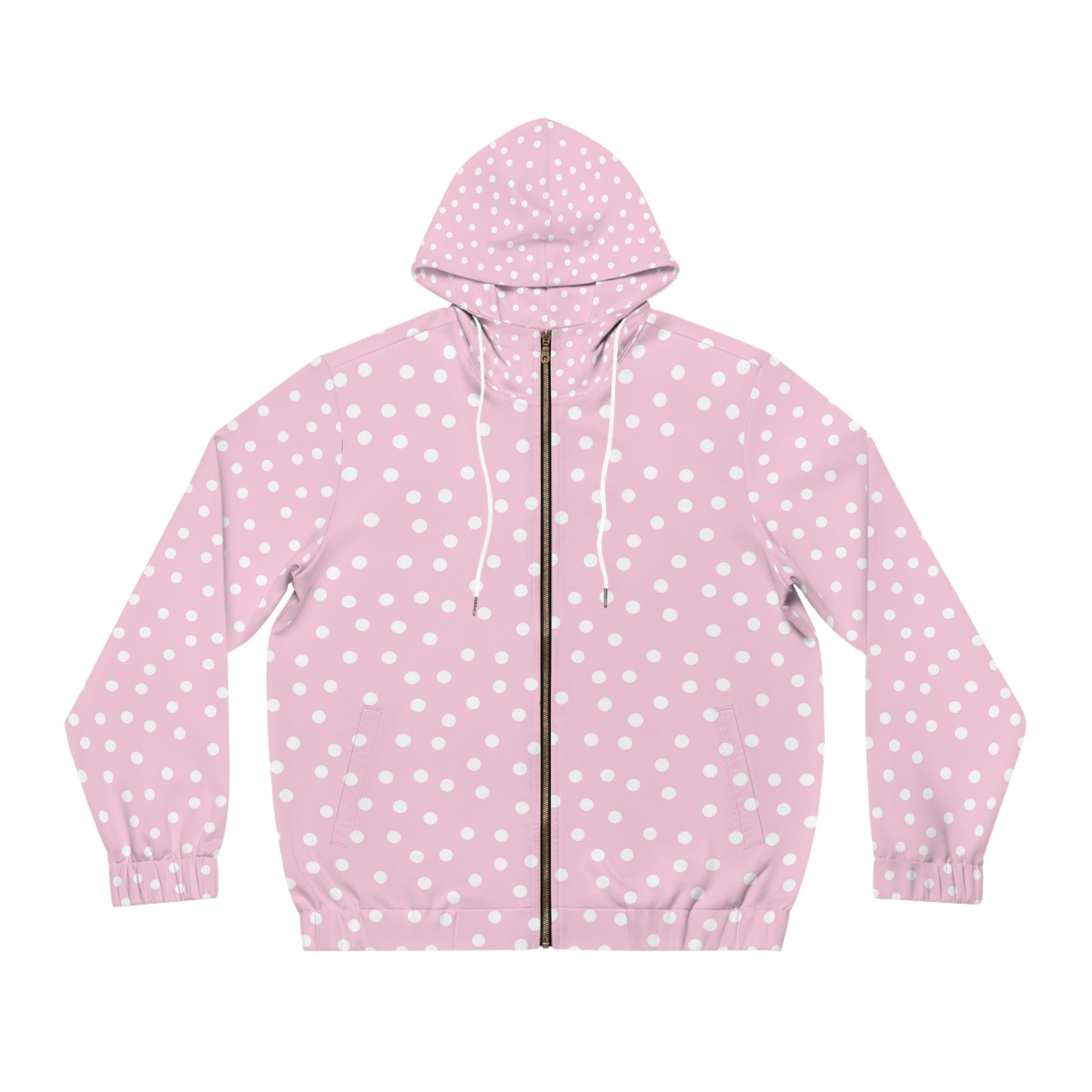 Pink Polka Dot Windbreaker, Artsulli - Art is Long, Life is Short, All Over Prints, Size, S, Color, White, , , 23139647664852987033