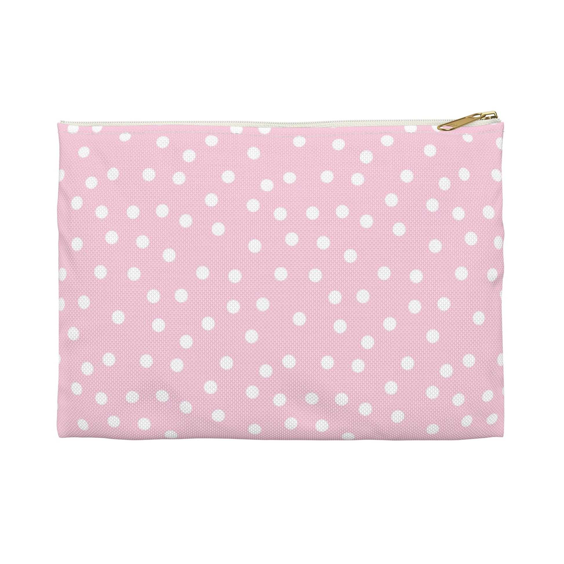 Pink Polka Dot Zipper Pouch, Artsulli - Art is Long, Life is Short, Bags, Size, Small, Color, White zipper, , , 31272287479525073375