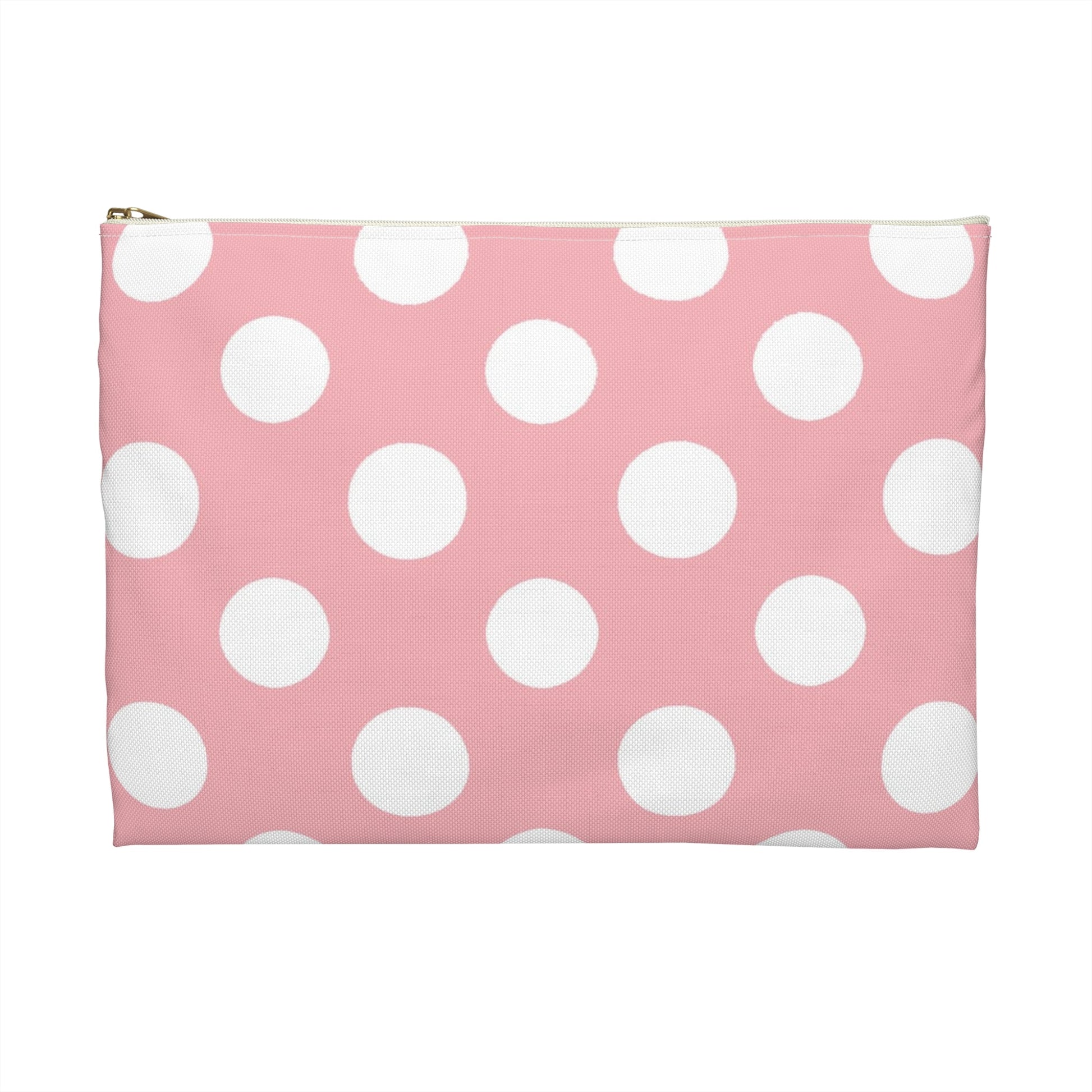 Pink Polka Dot Zippered Pouch, Artsulli - Art is Long, Life is Short, Bags, , , , , , , 