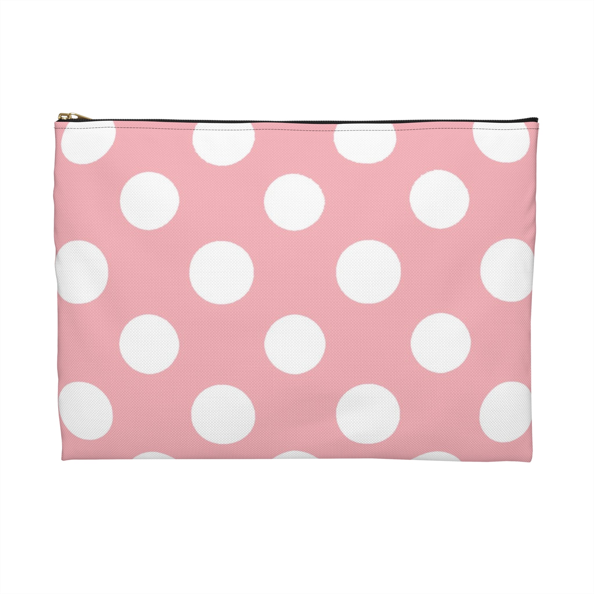 Pink Polka Dot Zippered Pouch, Artsulli - Art is Long, Life is Short, Bags, , , , , , , 