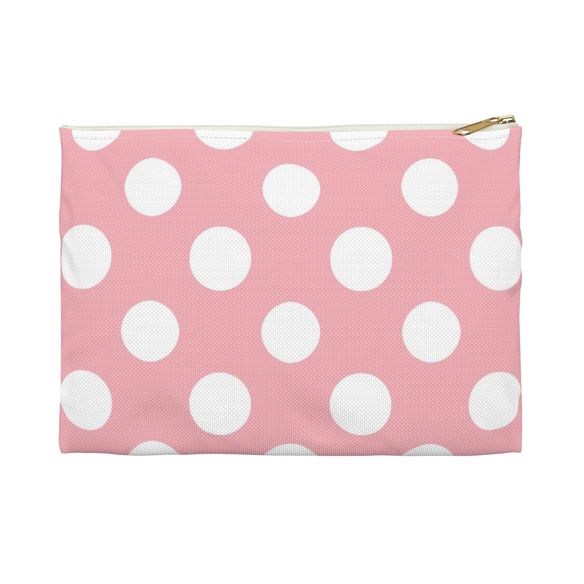 Pink Polka Dot Zippered Pouch, Artsulli - Art is Long, Life is Short, Bags, Size, Small, Color, White zipper, , , 33814656067213516429
