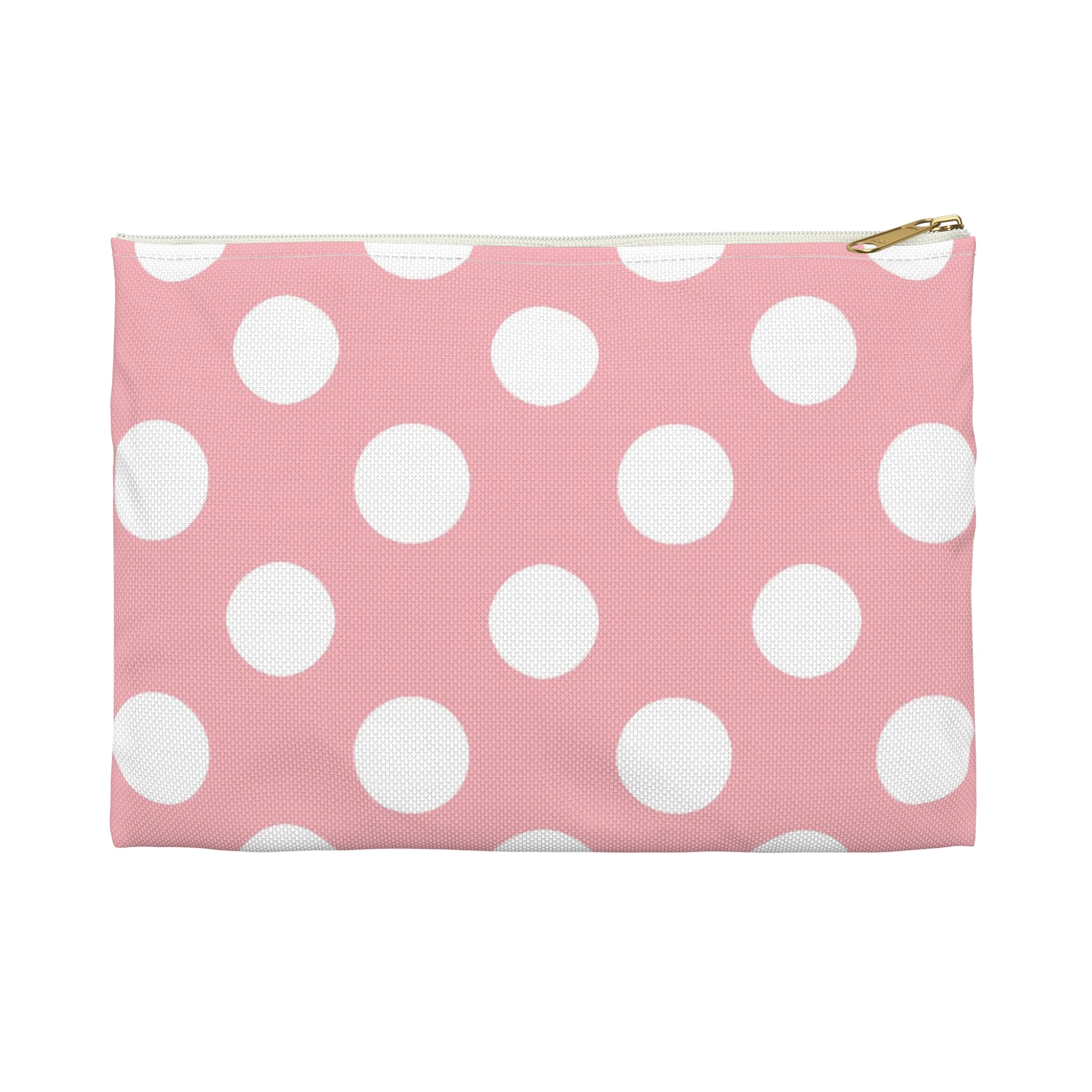 Pink Polka Dot Zippered Pouch, Artsulli - Art is Long, Life is Short, Bags, Size, Small, Color, White zipper, , , 33814656067213516429