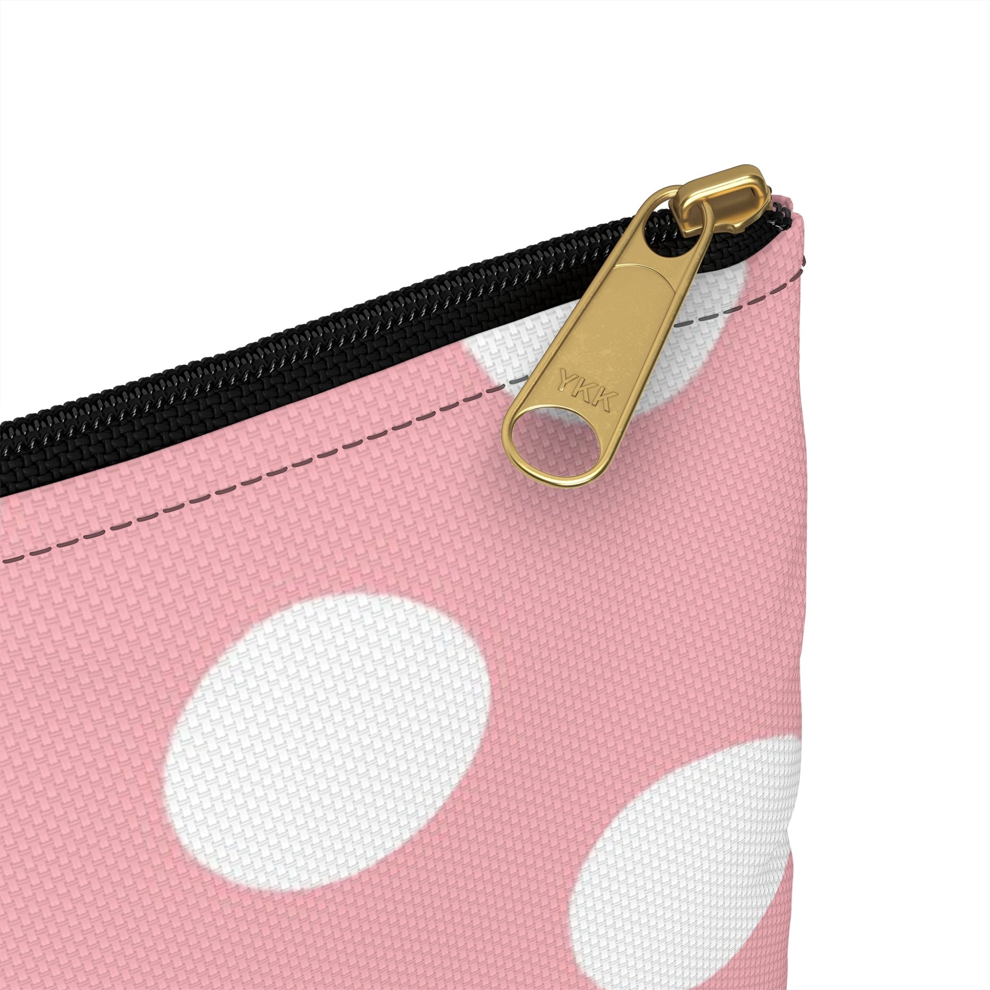 Pink Polka Dot Zippered Pouch, Artsulli - Art is Long, Life is Short, Bags, , , , , , , 