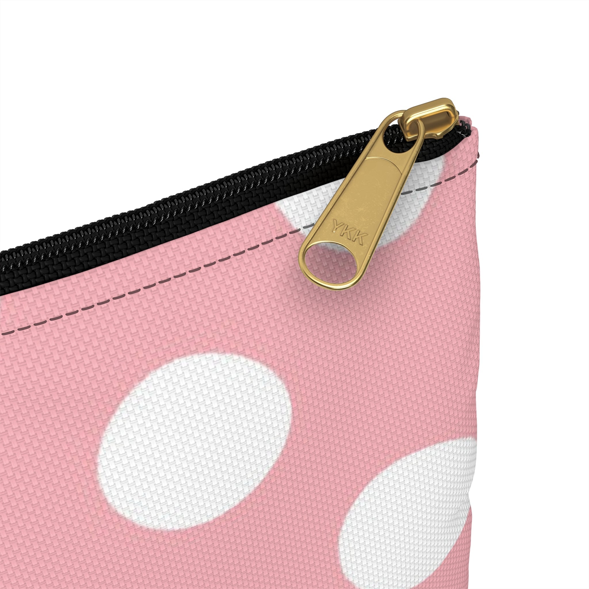 Pink Polka Dot Zippered Pouch, Artsulli - Art is Long, Life is Short, Bags, , , , , , , 